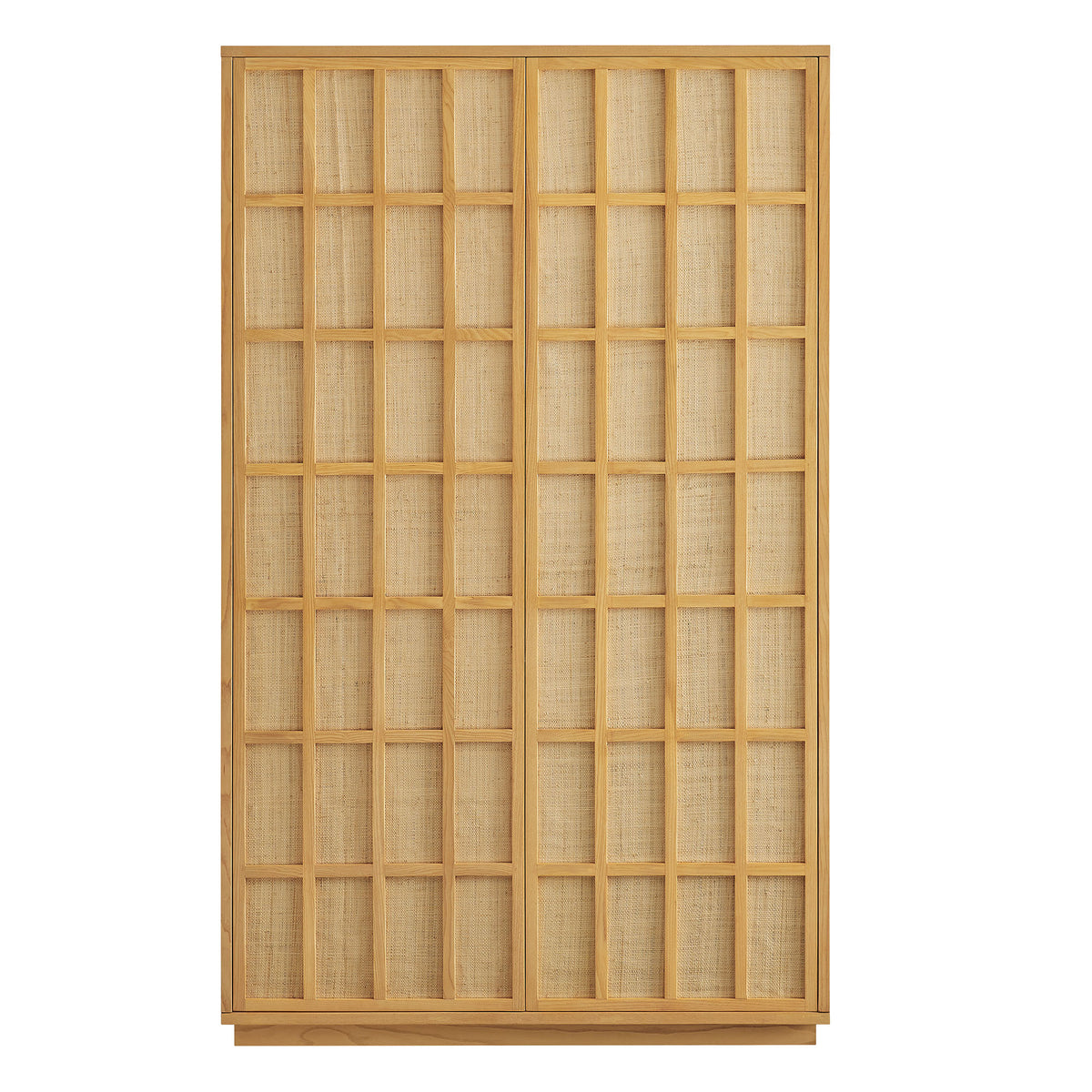 Aiko 64 Inch Tall Japandi Storage Cabinet - Light Oak