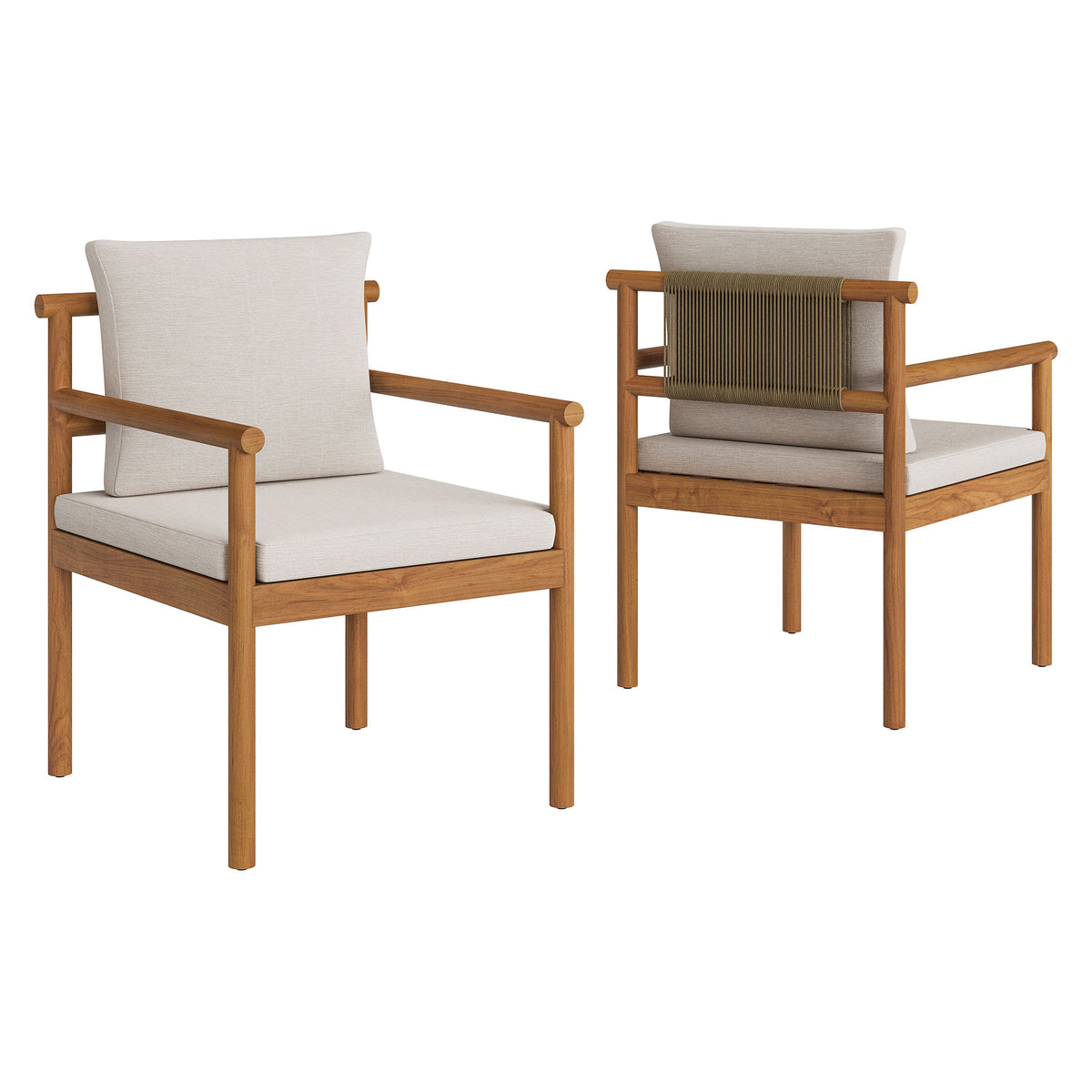 Eleni 7 Piece Outdoor Patio Teak Wood Dining Set - Natural Sail