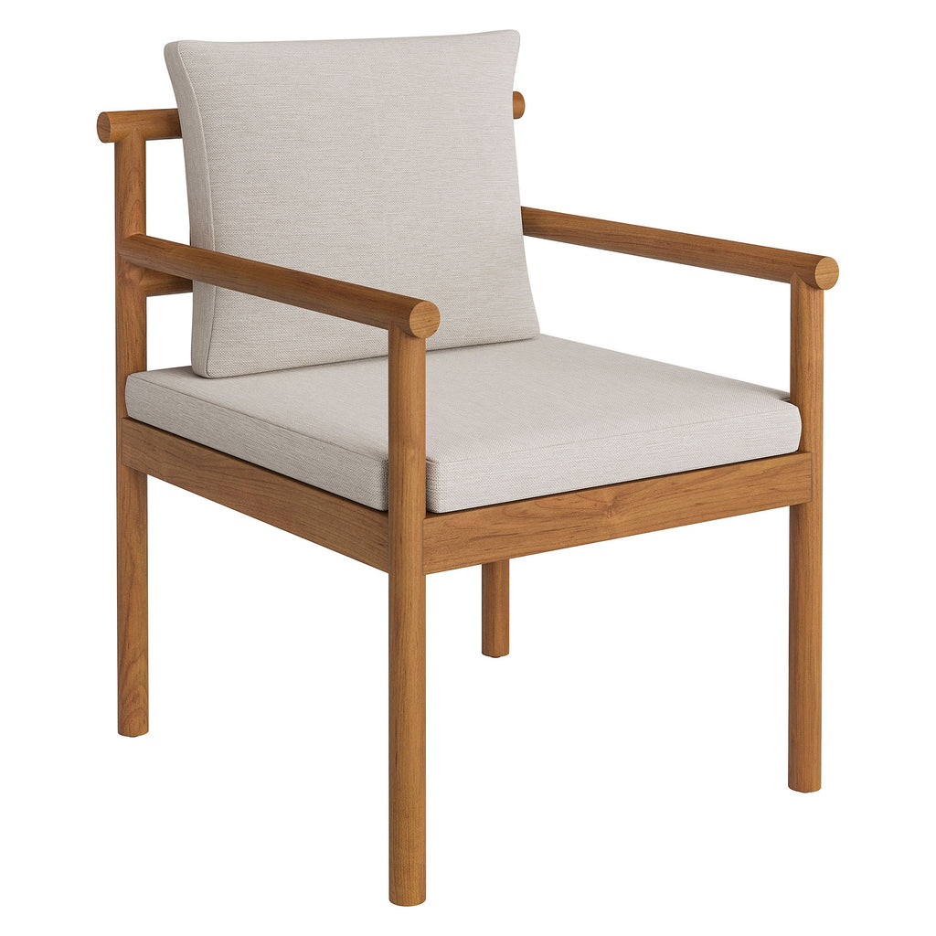 Eleni Outdoor Patio Teak Wood Rope Dining Chair - Natural Sail