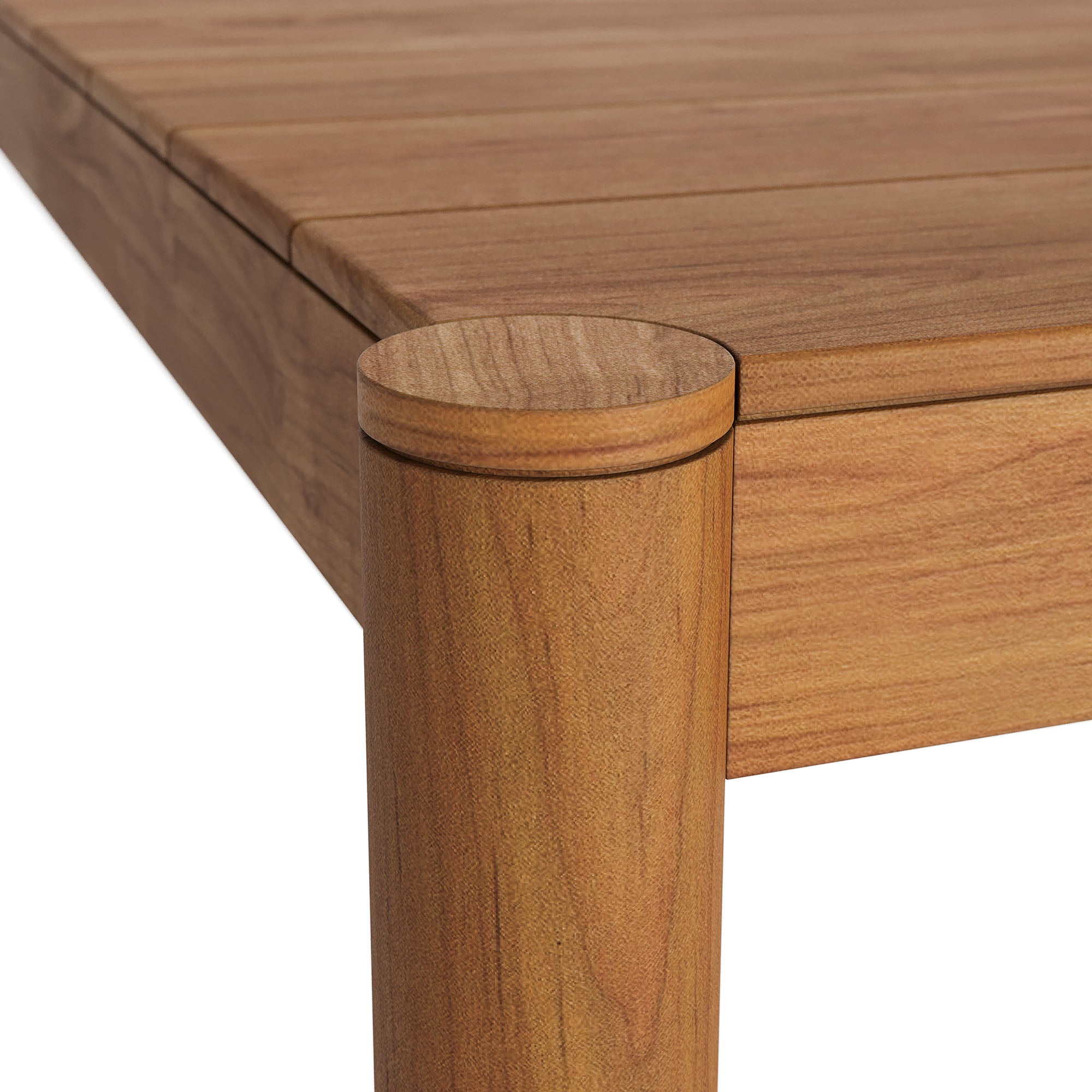 Eleni 89-Inch Outdoor Patio Teak Wood Dining Table - Natural
