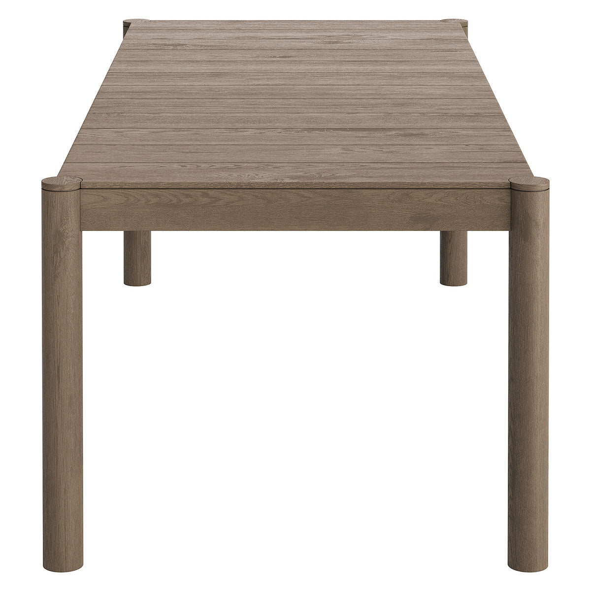Eleni 7 Piece Outdoor Patio Teak Wood Dining Set - Weathered Gray Pebble