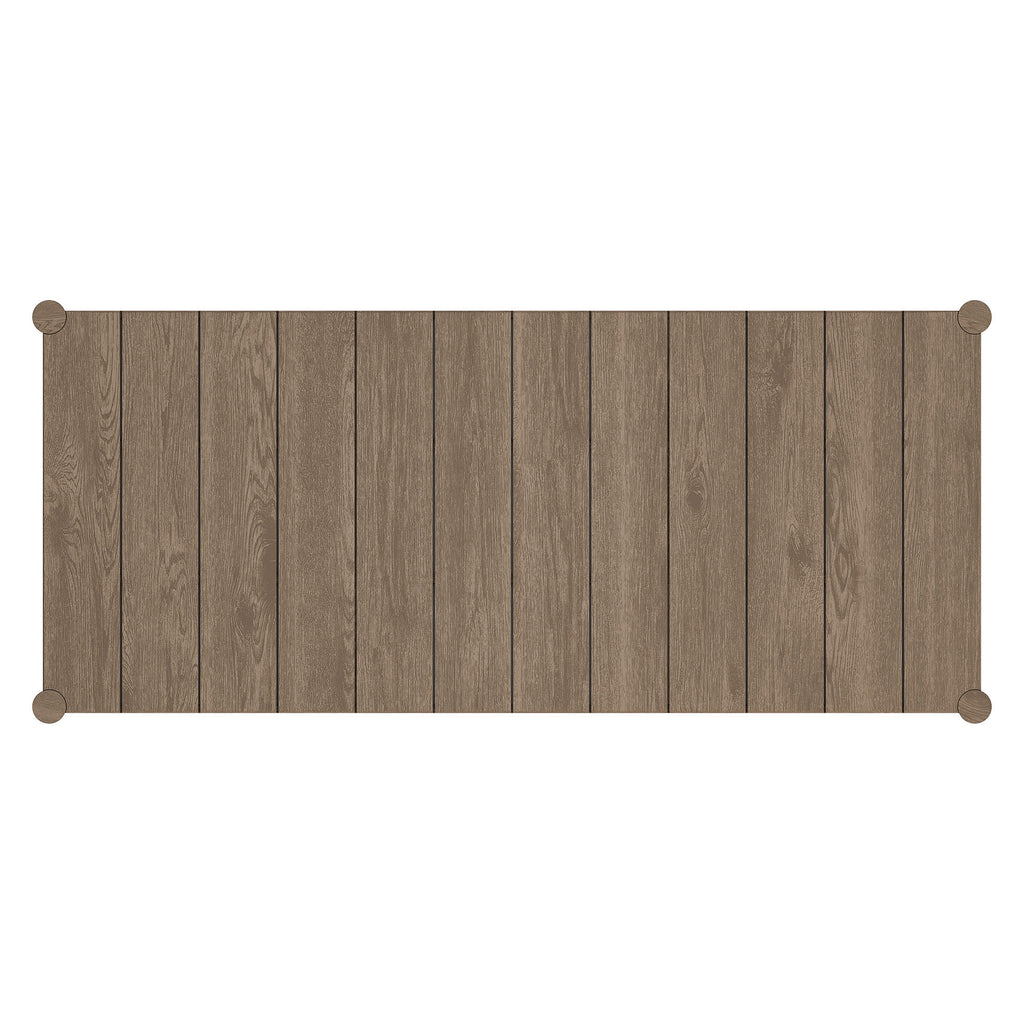 Eleni 89-Inch Outdoor Patio Teak Wood Dining Table - Weathered Gray