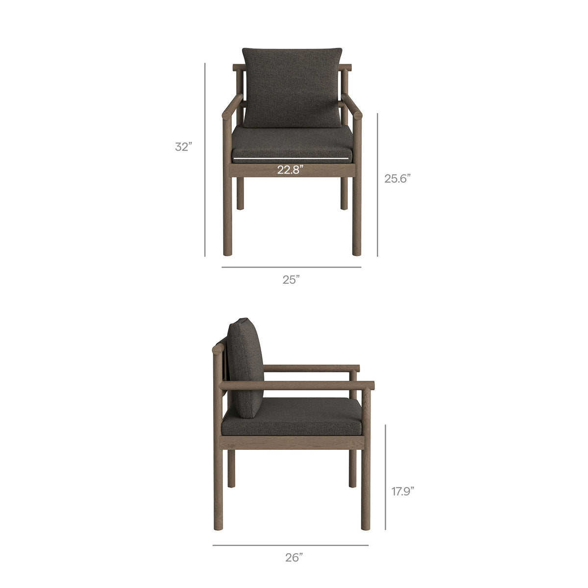Eleni 7 Piece Outdoor Patio Teak Wood Dining Set - Weathered Gray Flint