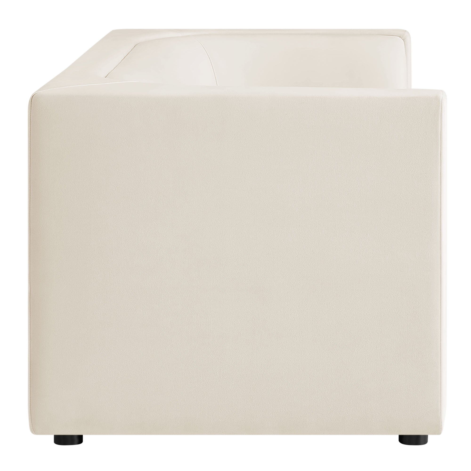 Hilda 86" Curved Back Performance Velvet Sofa - Alabaster