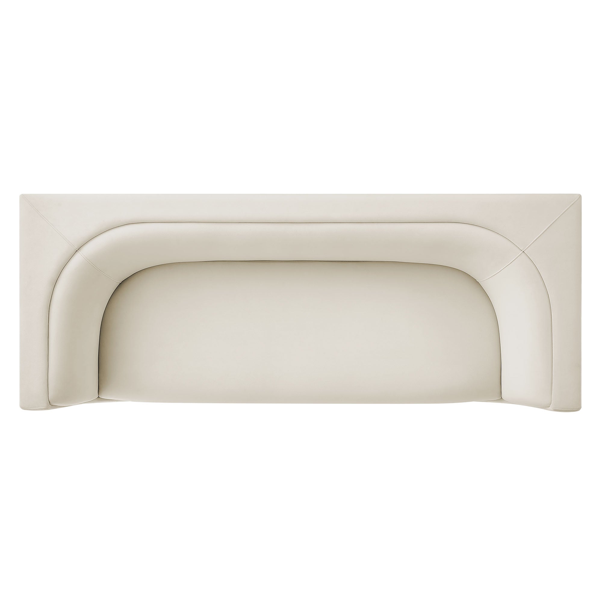 Hilda 86" Curved Back Performance Velvet Sofa - Alabaster
