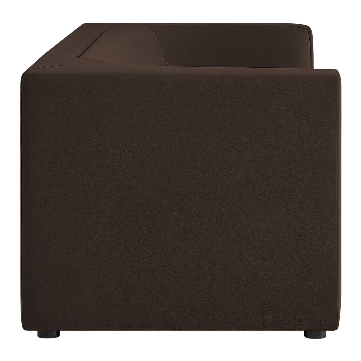 Hilda 86" Curved Back Performance Velvet Sofa - Chocolate Brown