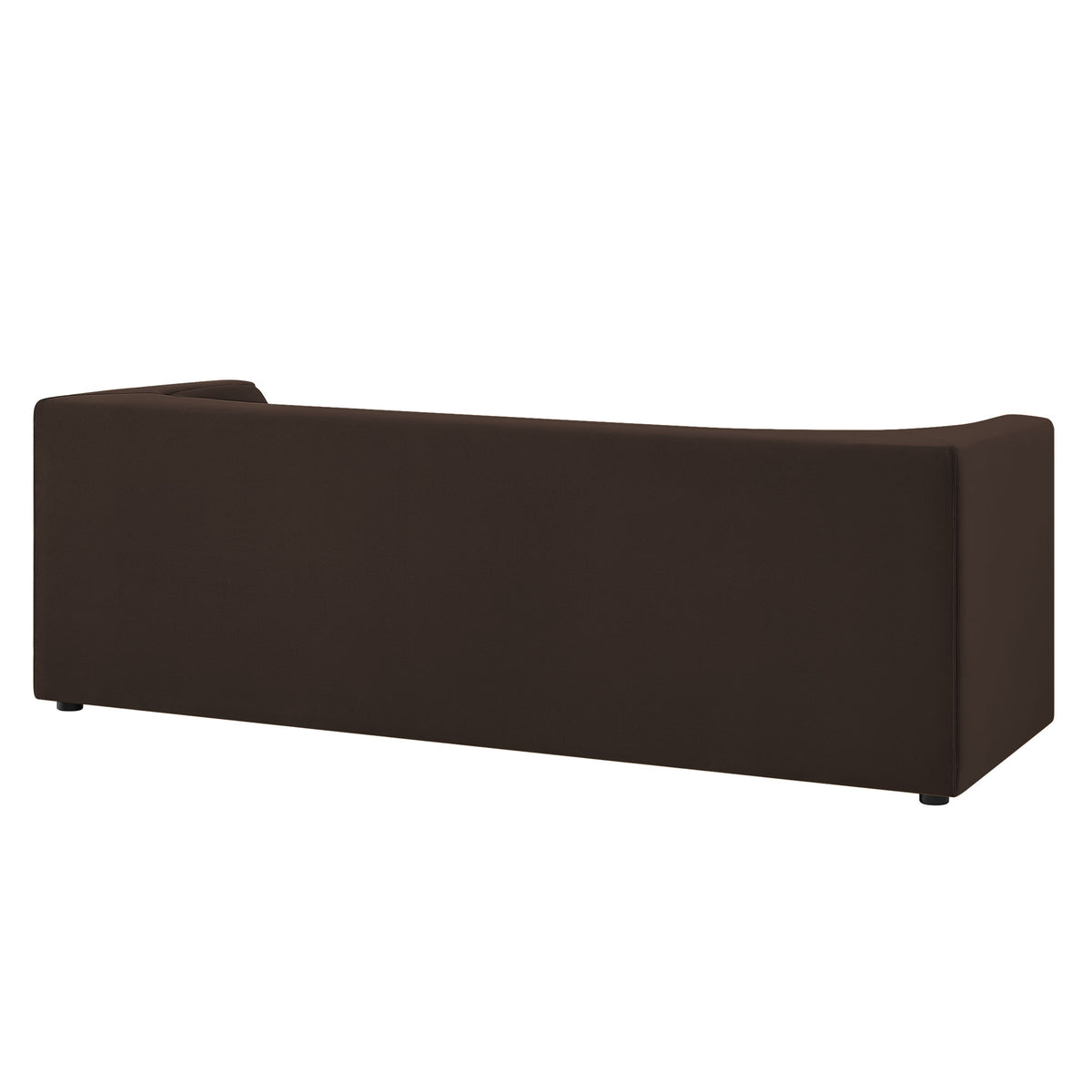 Hilda 86" Curved Back Performance Velvet Sofa - Chocolate Brown