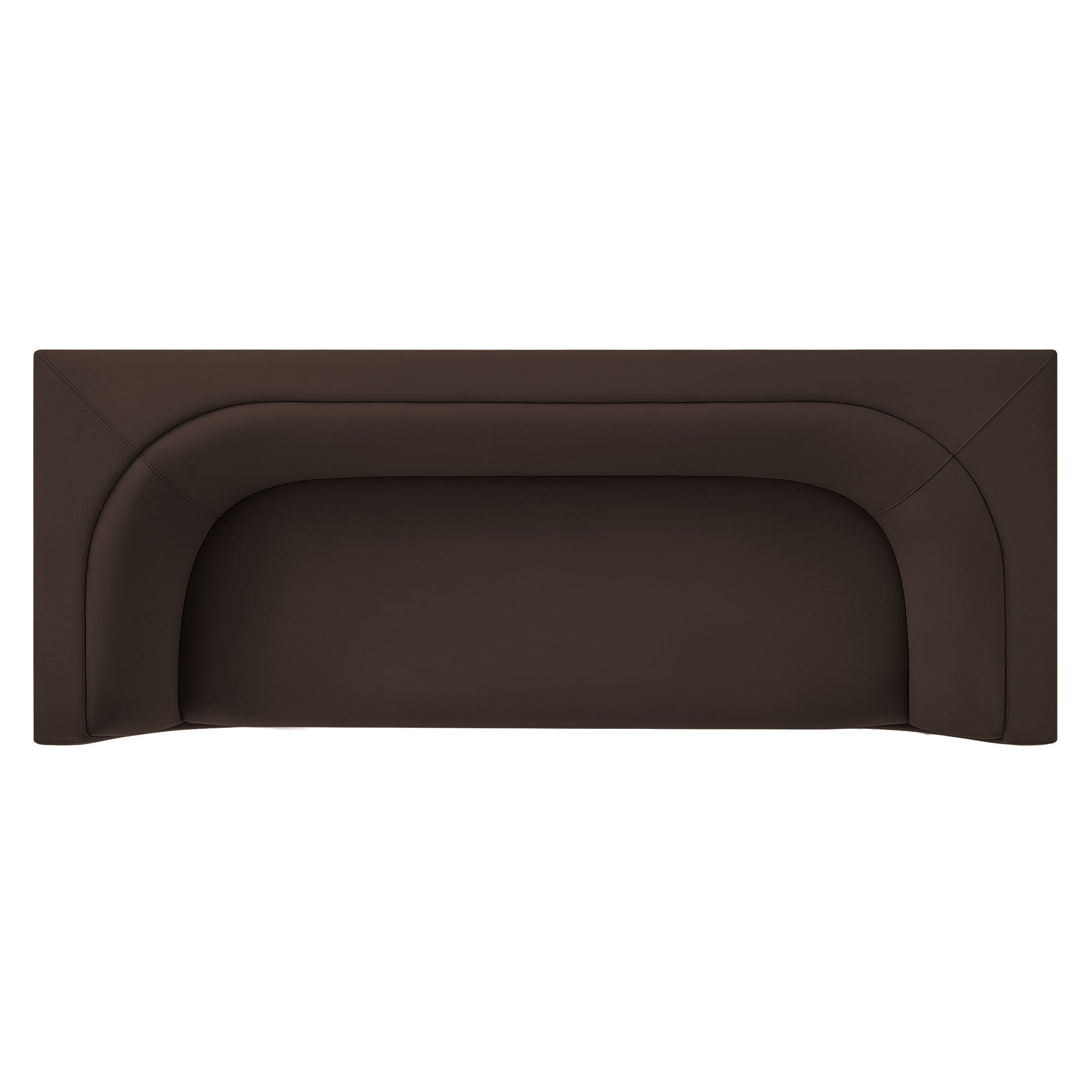 Hilda 86" Curved Back Performance Velvet Sofa - Chocolate Brown