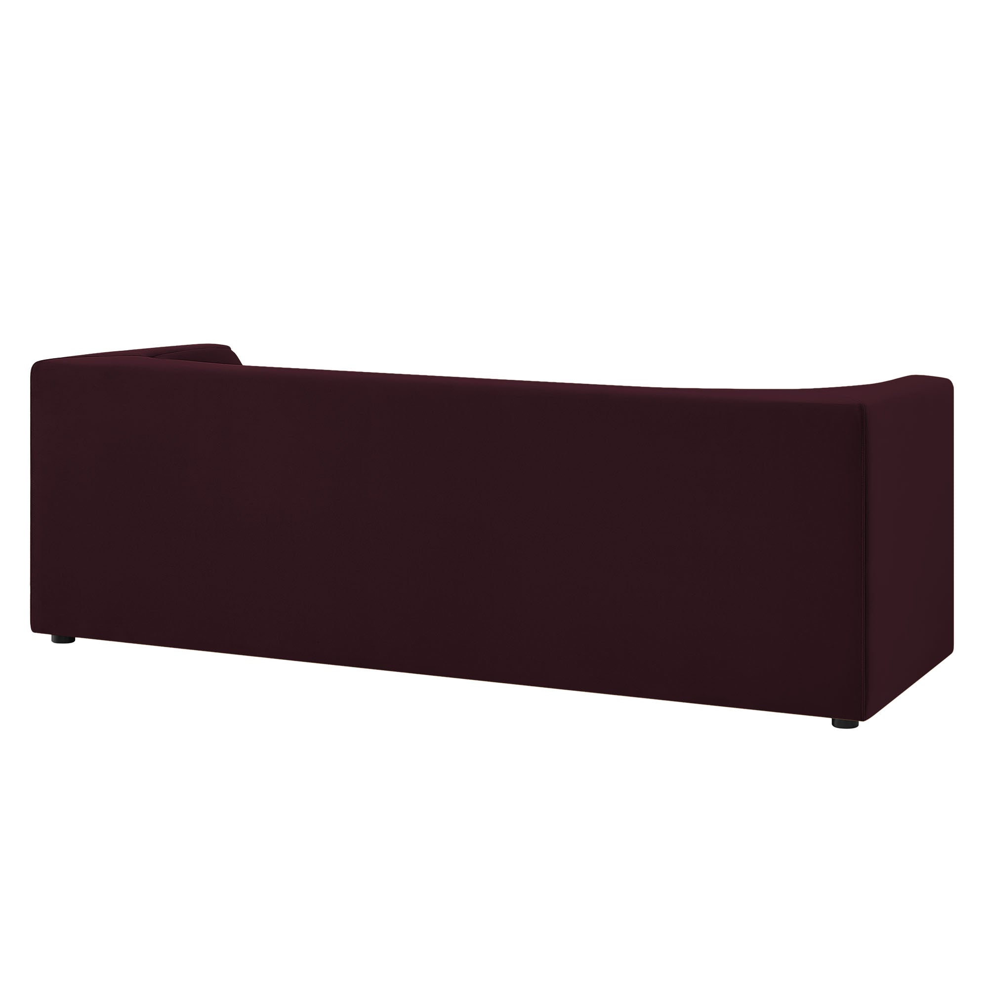 Hilda 86" Curved Back Performance Velvet Sofa - Mulberry