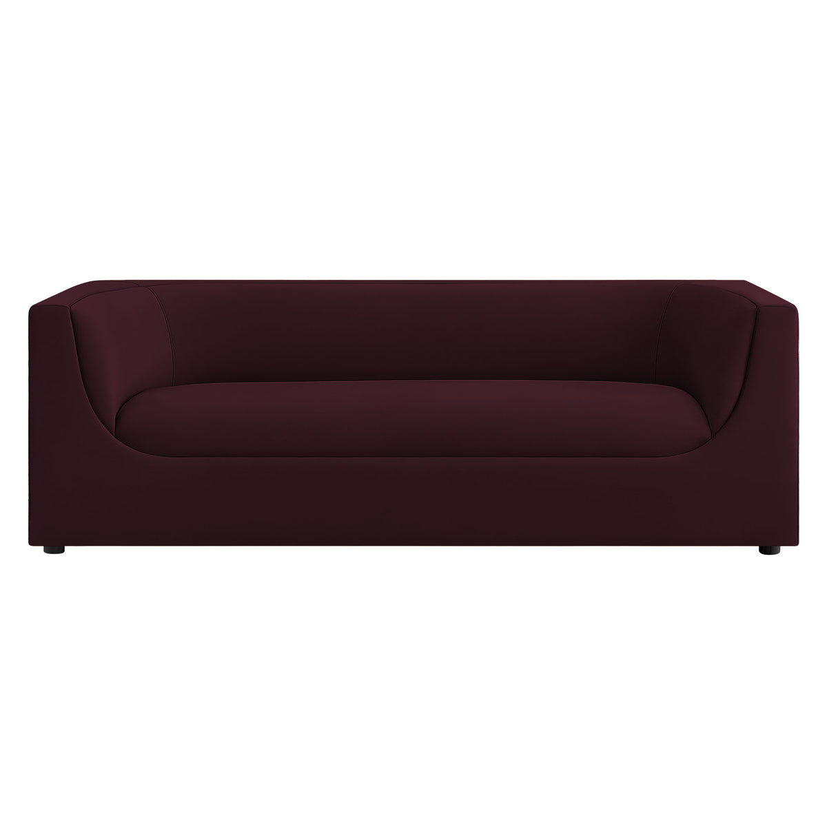 Hilda 86" Curved Back Performance Velvet Sofa - Mulberry