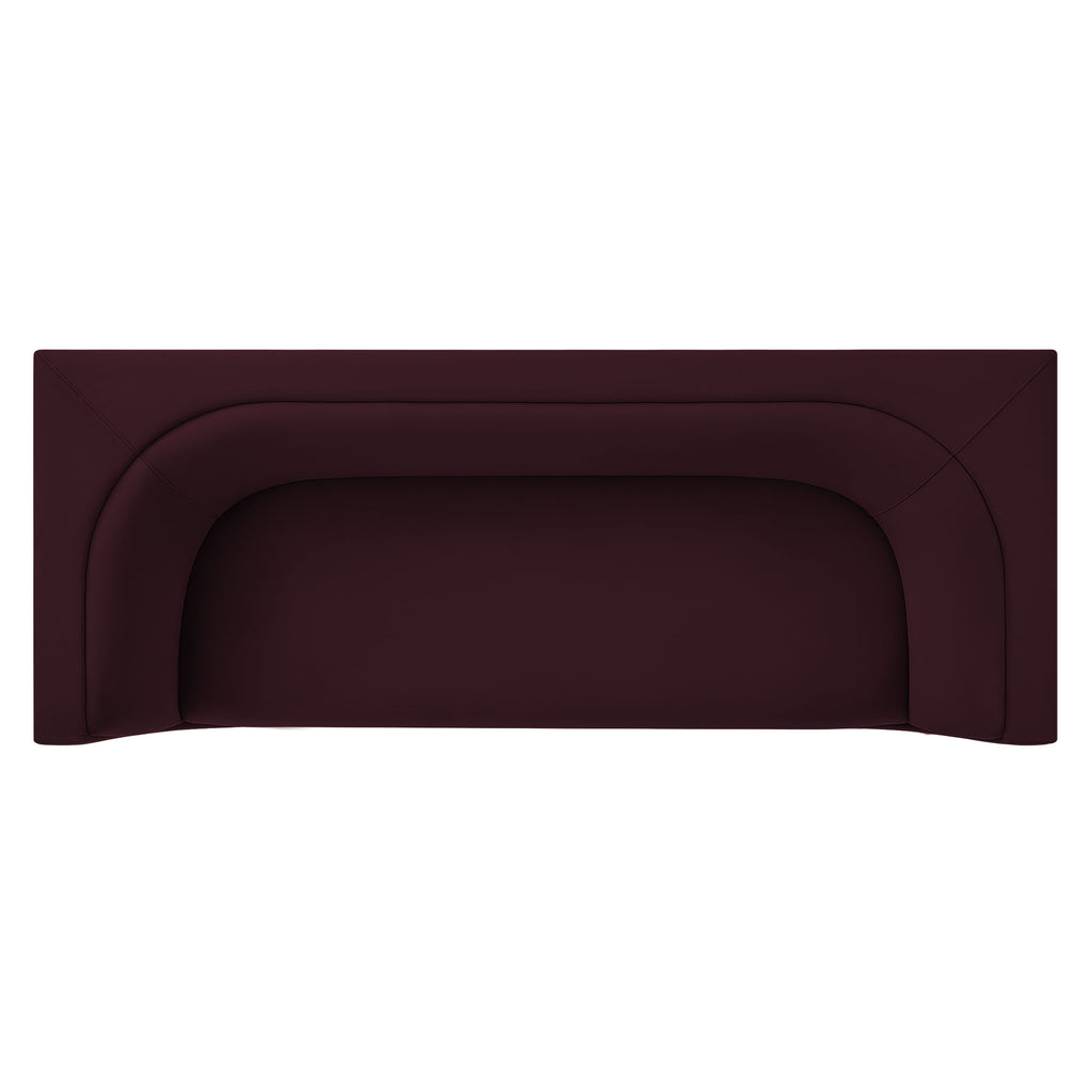 Hilda 86" Curved Back Performance Velvet Sofa - Mulberry