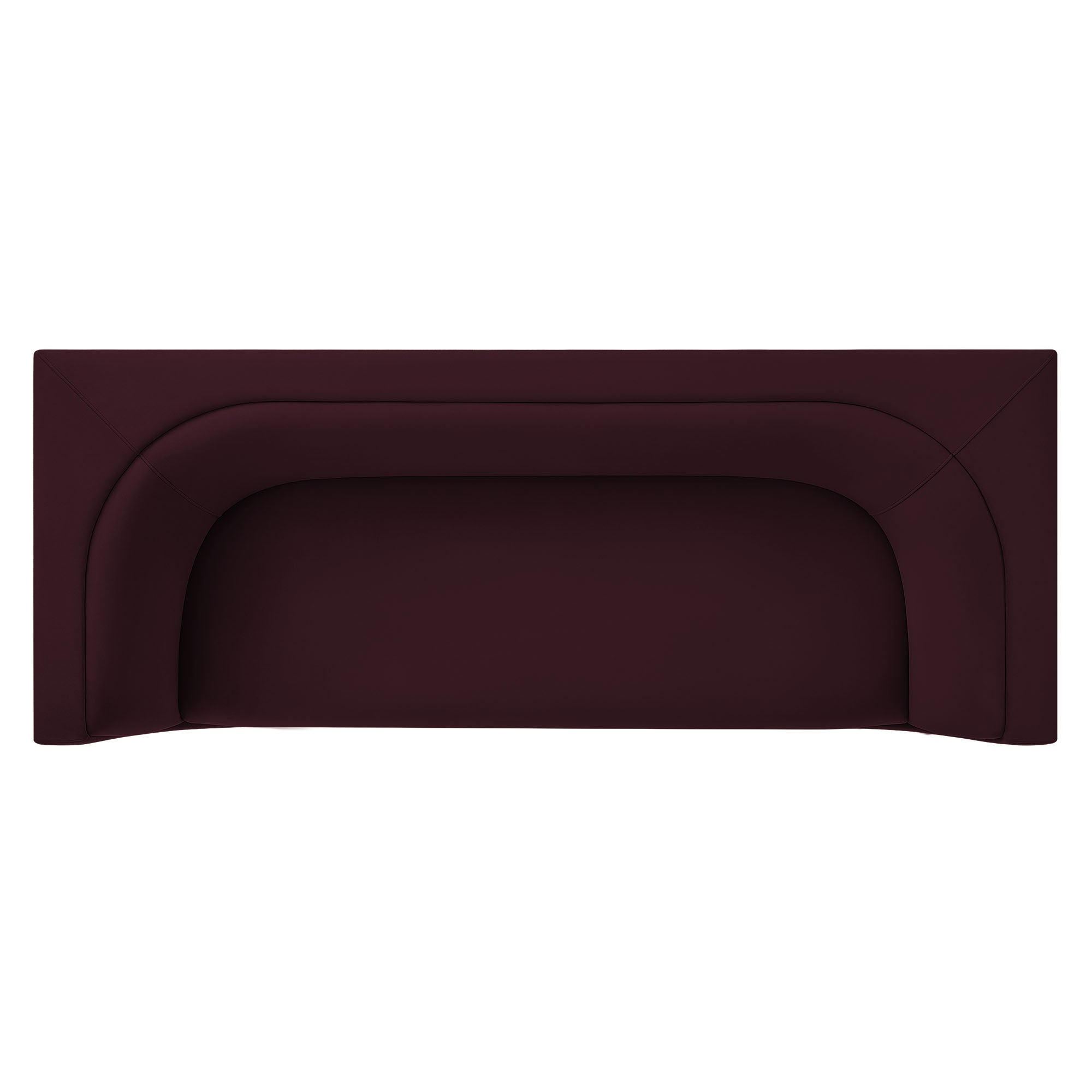Hilda 86" Curved Back Performance Velvet Sofa - Mulberry