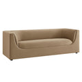 Hilda 86" Curved Back Performance Velvet Sofa - Taupe