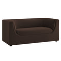 Hilda 67" Curved Back Performance Velvet Loveseat - Chocolate Brown