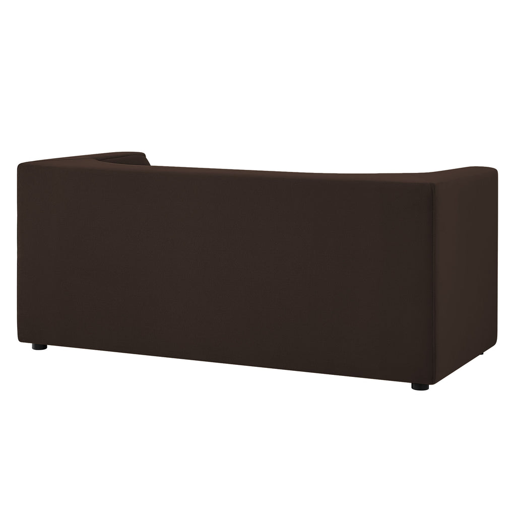Hilda 67" Curved Back Performance Velvet Loveseat - Chocolate Brown