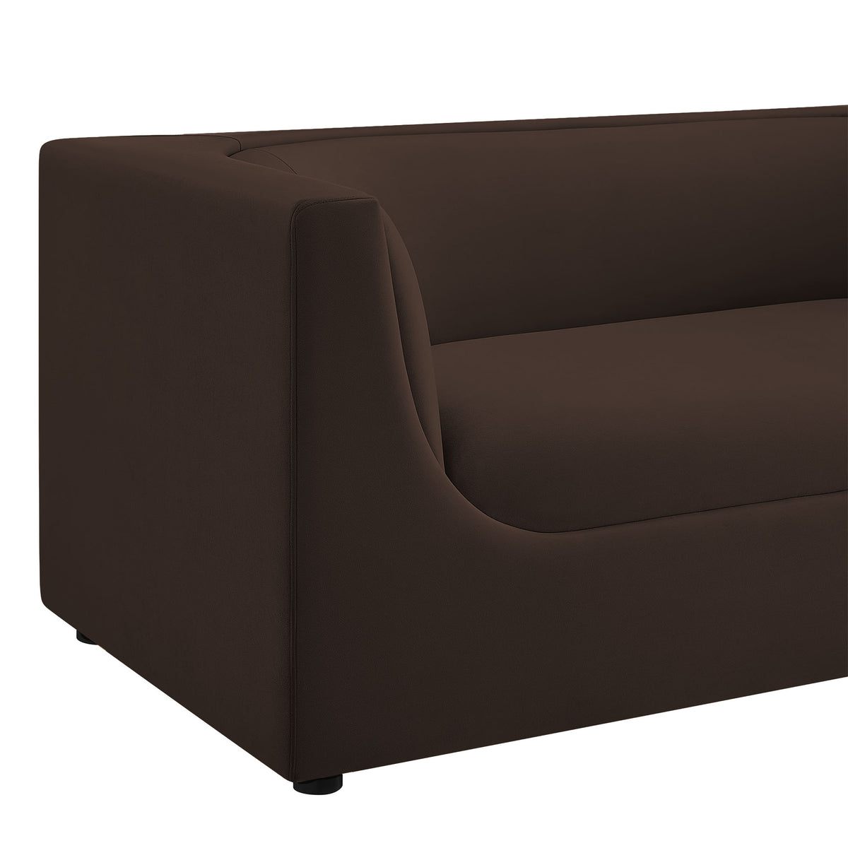 Hilda 67" Curved Back Performance Velvet Loveseat - Chocolate Brown