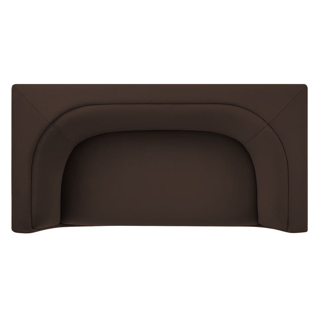 Hilda 67" Curved Back Performance Velvet Loveseat - Chocolate Brown