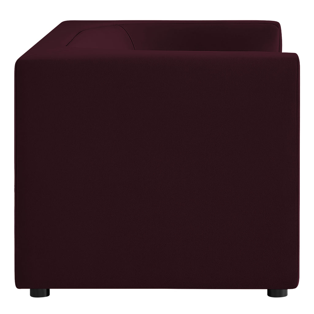 Hilda 67" Curved Back Performance Velvet Loveseat - Mulberry