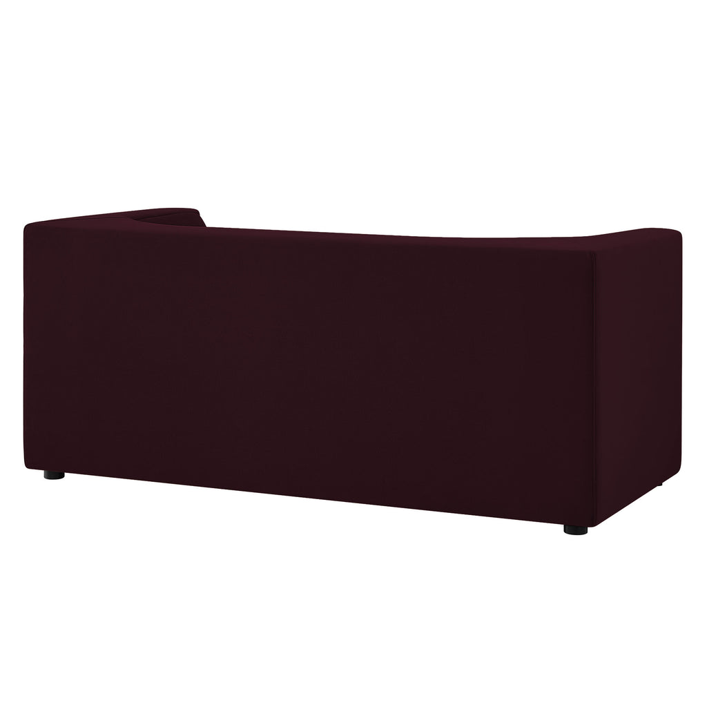 Hilda 67" Curved Back Performance Velvet Loveseat - Mulberry