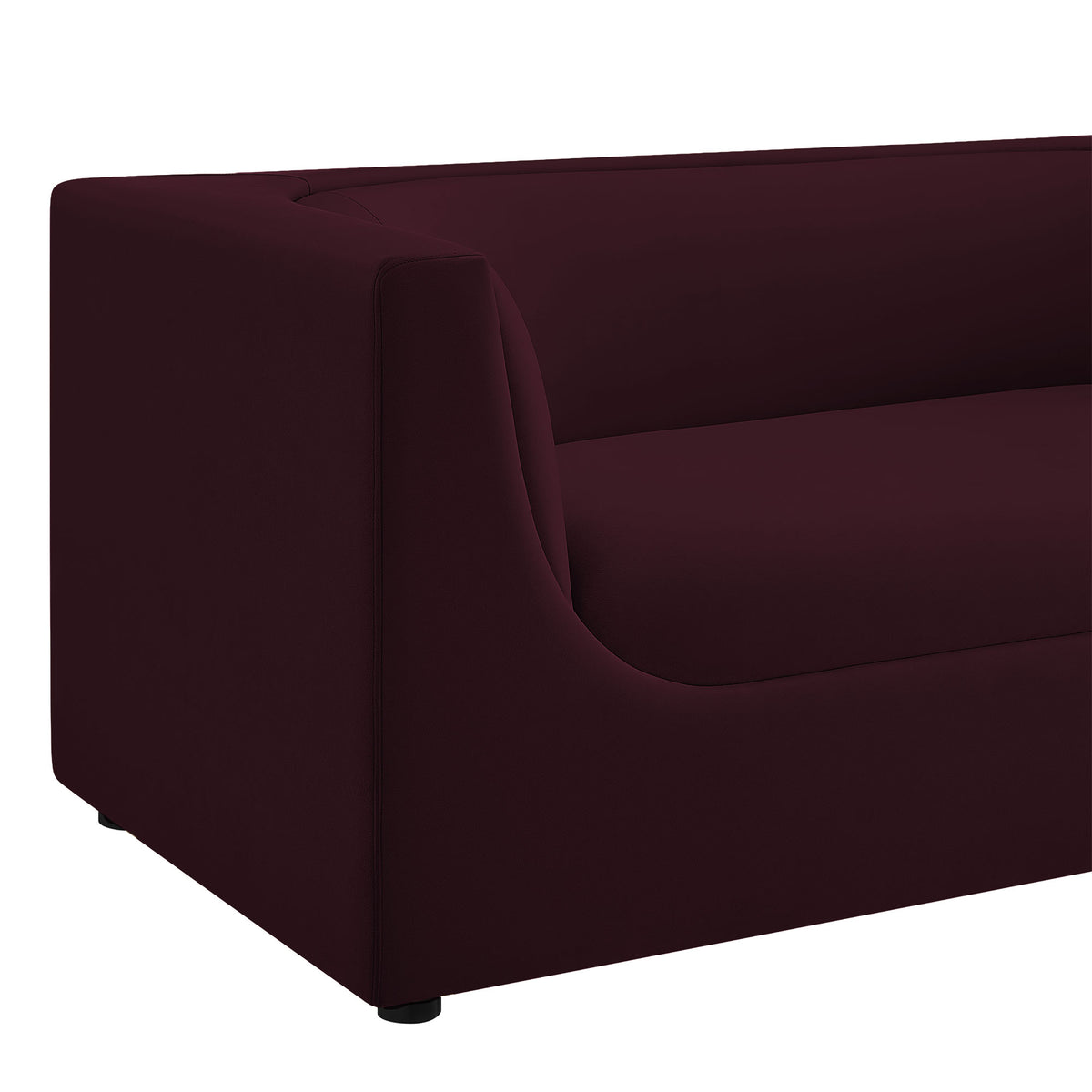 Hilda 67" Curved Back Performance Velvet Loveseat - Mulberry