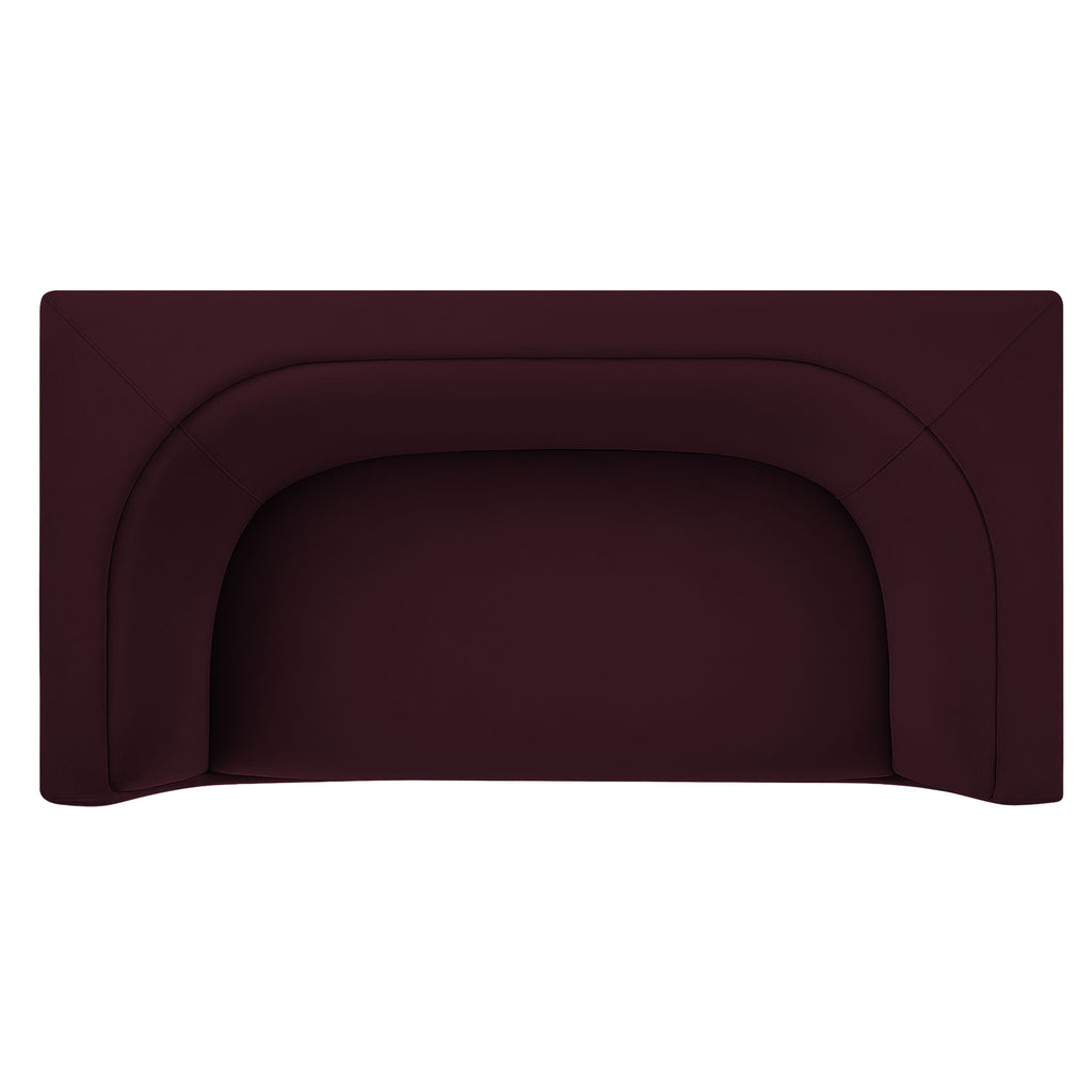 Hilda 67" Curved Back Performance Velvet Loveseat - Mulberry