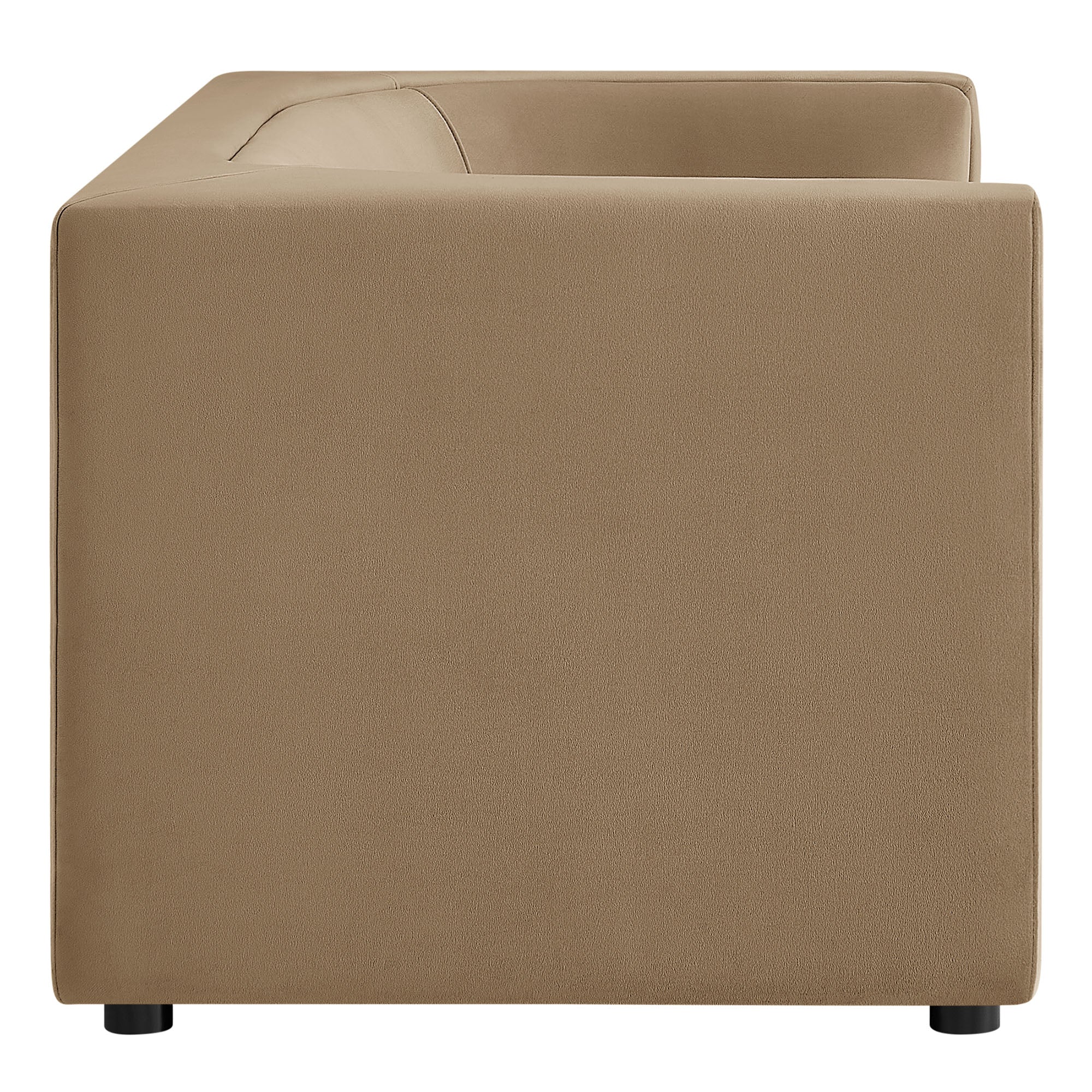 Hilda 67" Curved Back Performance Velvet Loveseat - Taupe