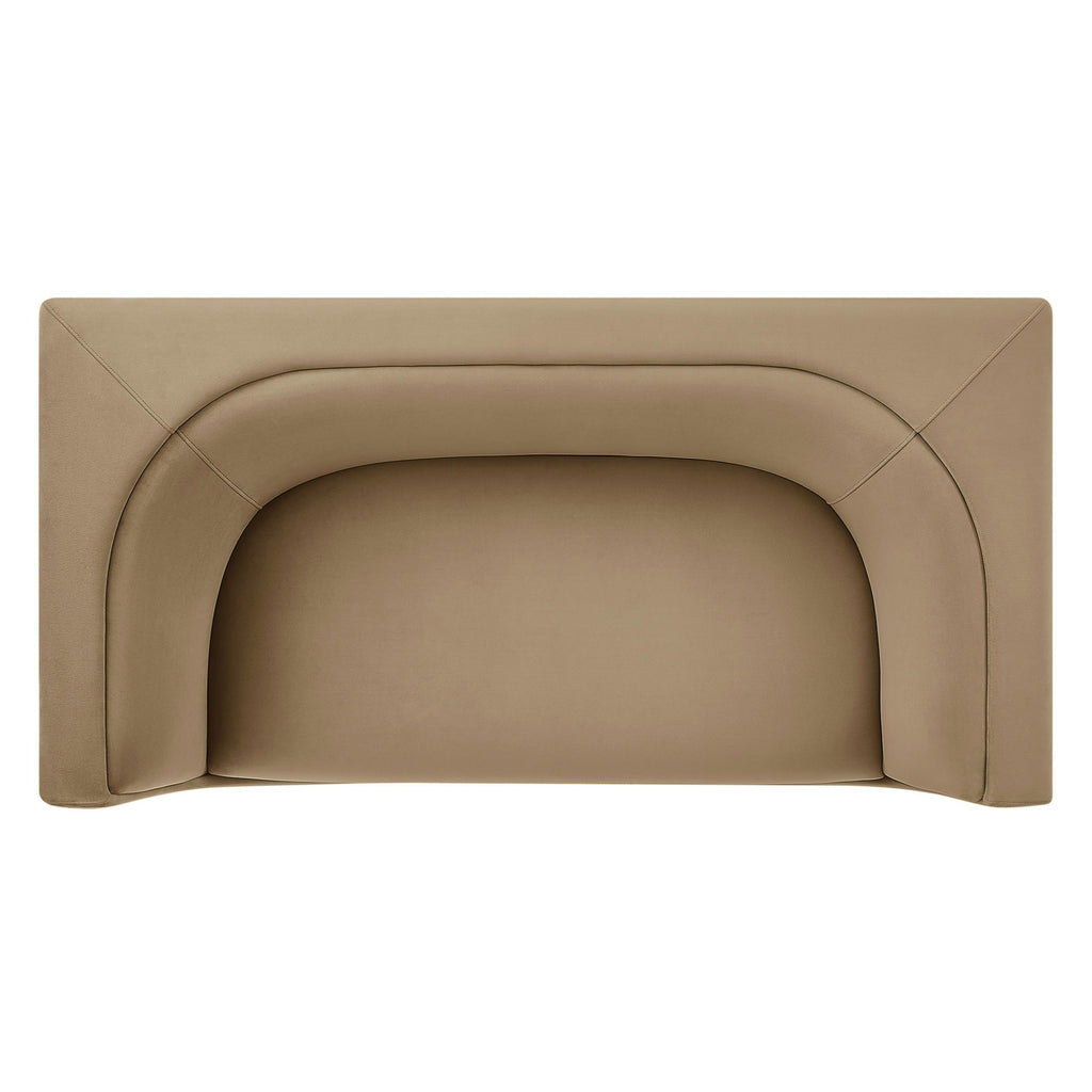 Hilda 67" Curved Back Performance Velvet Loveseat - Taupe