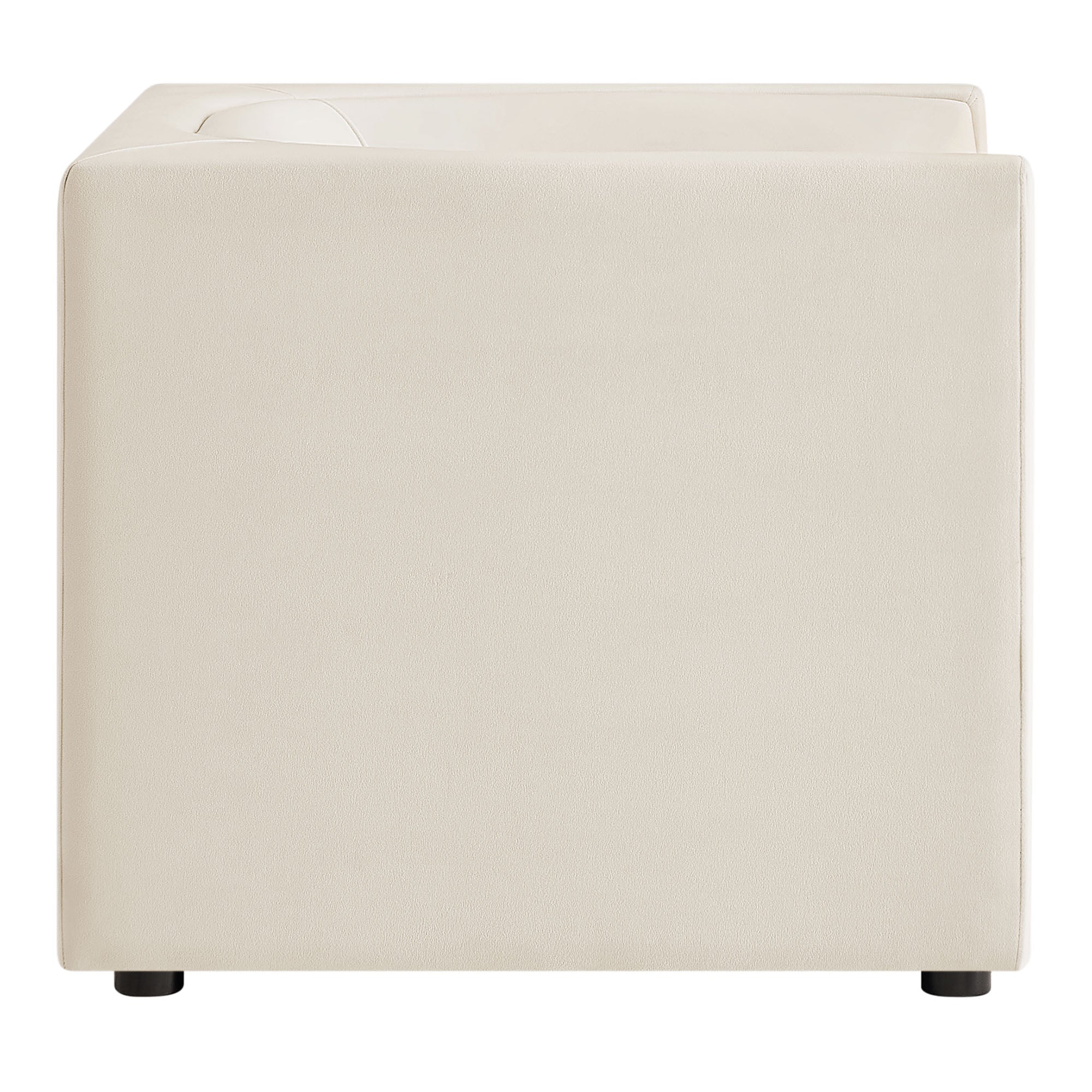 Hilda Curved Back Performance Velvet Armchair - Alabaster