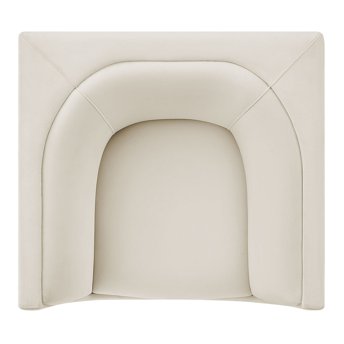 Hilda Curved Back Performance Velvet Armchair - Alabaster