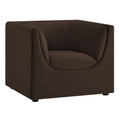 Hilda Curved Back Performance Velvet Armchair - Chocolate Brown