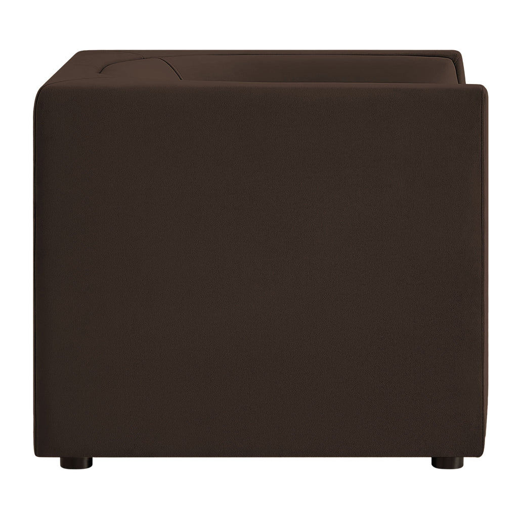 Hilda Curved Back Performance Velvet Armchair - Chocolate Brown