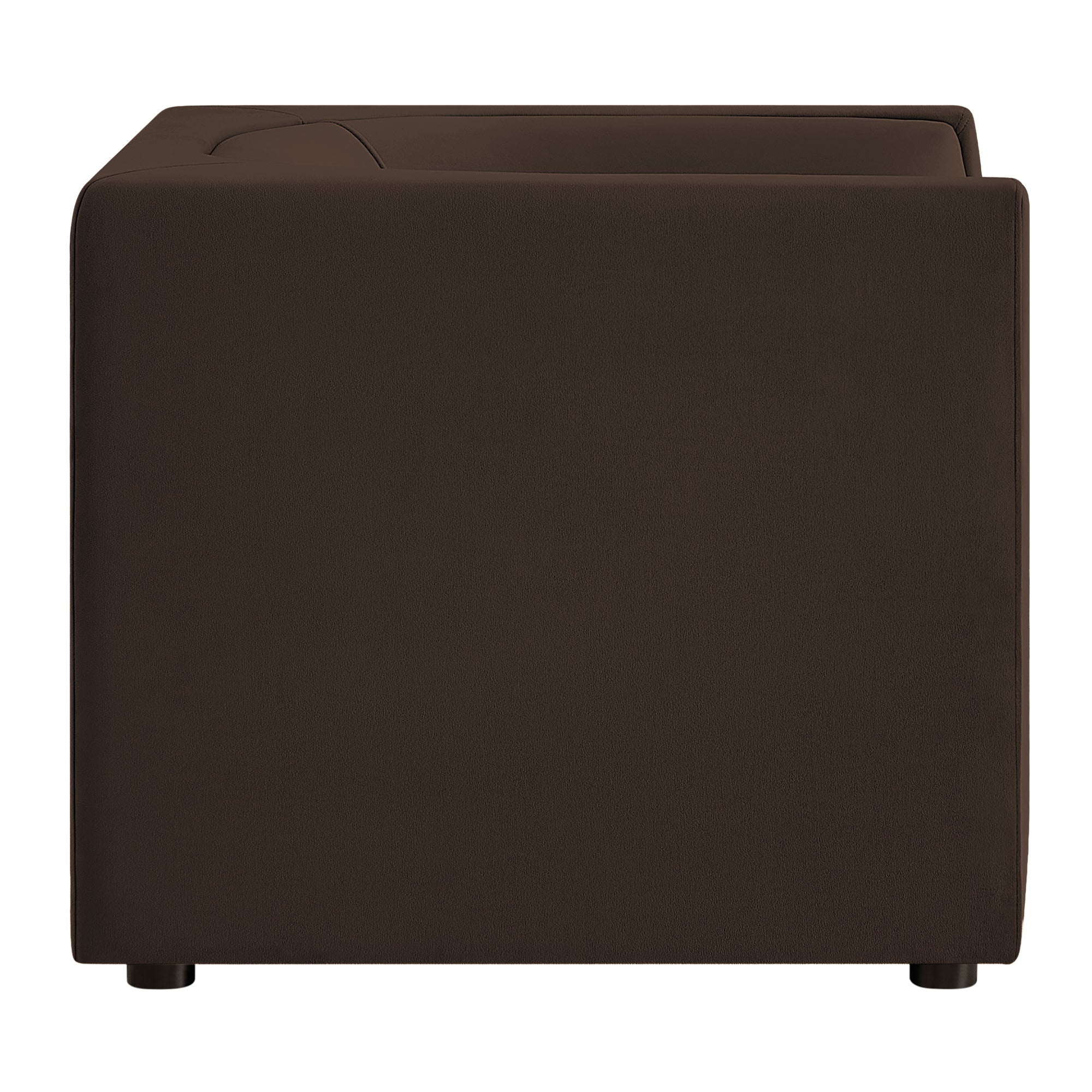 Hilda Curved Back Performance Velvet Armchair - Chocolate Brown