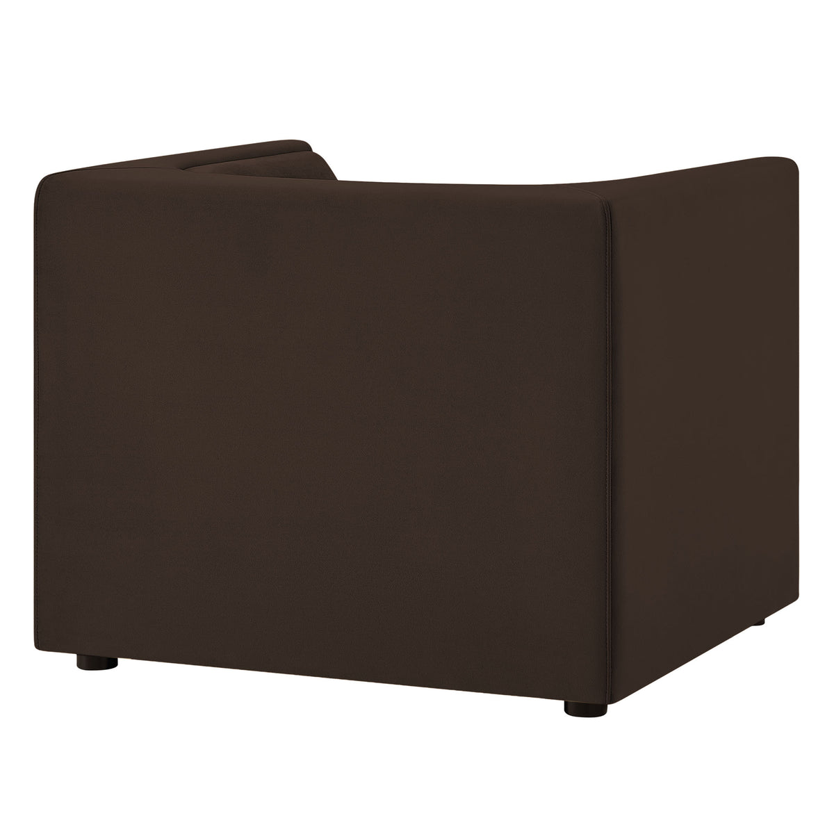 Hilda Curved Back Performance Velvet Armchair - Chocolate Brown