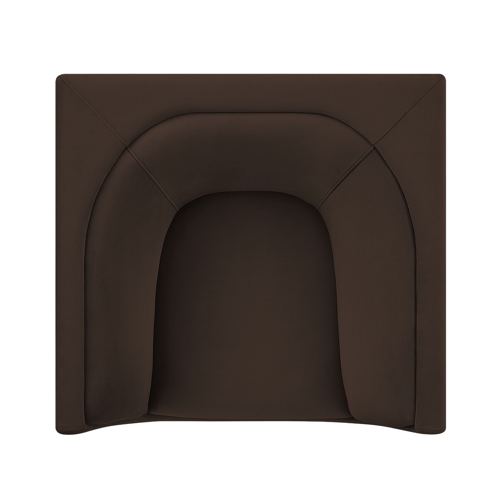 Hilda Curved Back Performance Velvet Armchair - Chocolate Brown