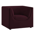 Hilda Curved Back Performance Velvet Armchair - Mulberry