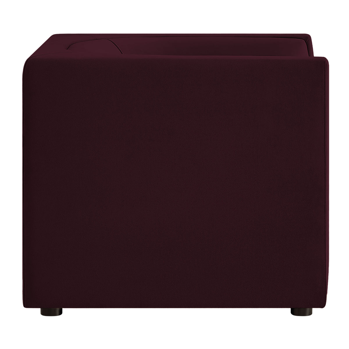 Hilda Curved Back Performance Velvet Armchair - Mulberry