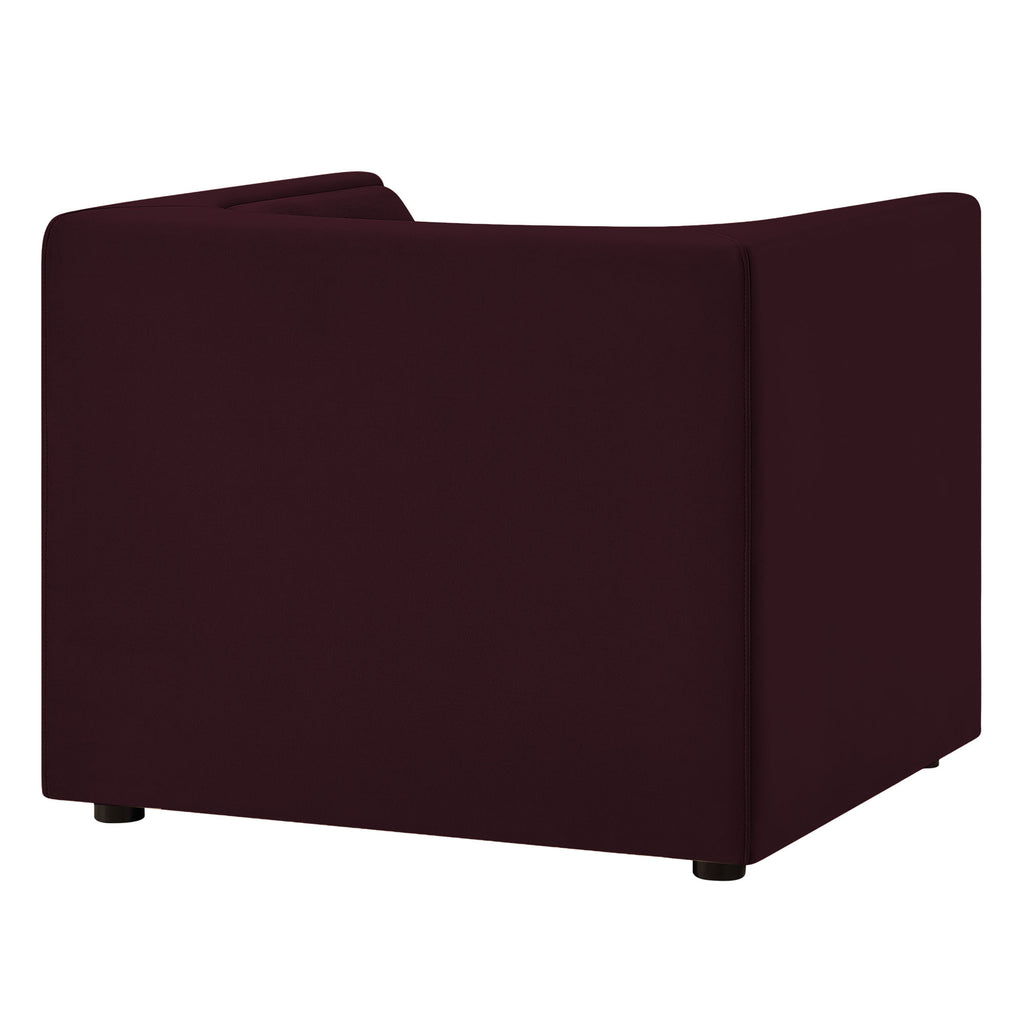 Hilda Curved Back Performance Velvet Armchair - Mulberry