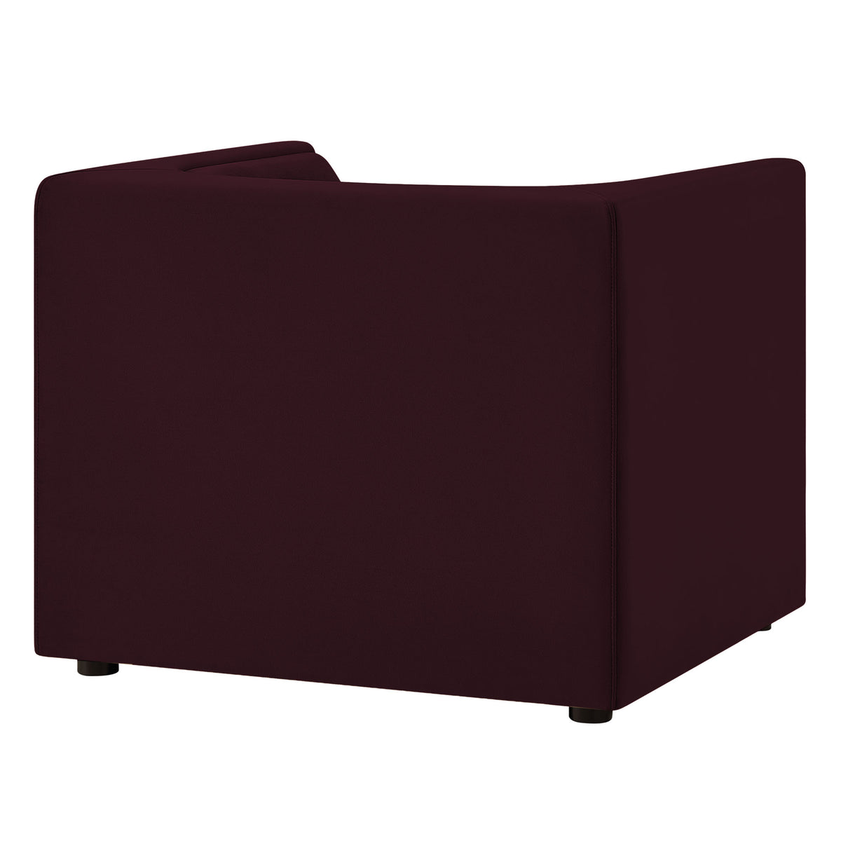 Hilda Curved Back Performance Velvet Armchair - Mulberry