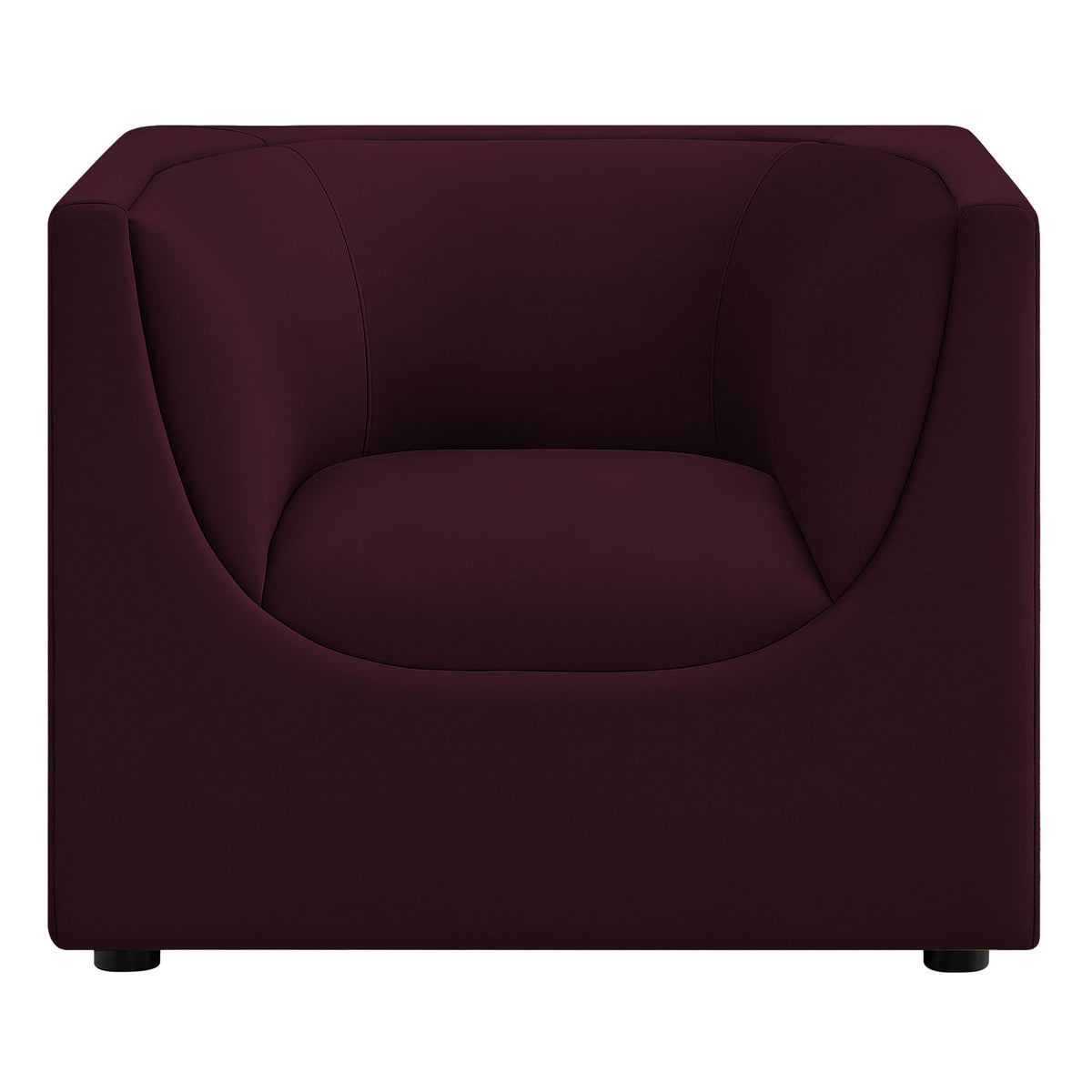 Hilda Curved Back Performance Velvet Armchair - Mulberry