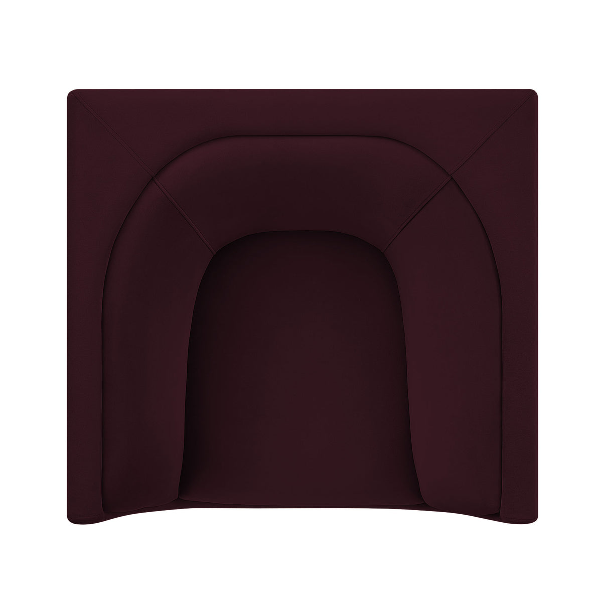 Hilda Curved Back Performance Velvet Armchair - Mulberry