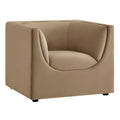 Hilda Curved Back Performance Velvet Armchair - Taupe