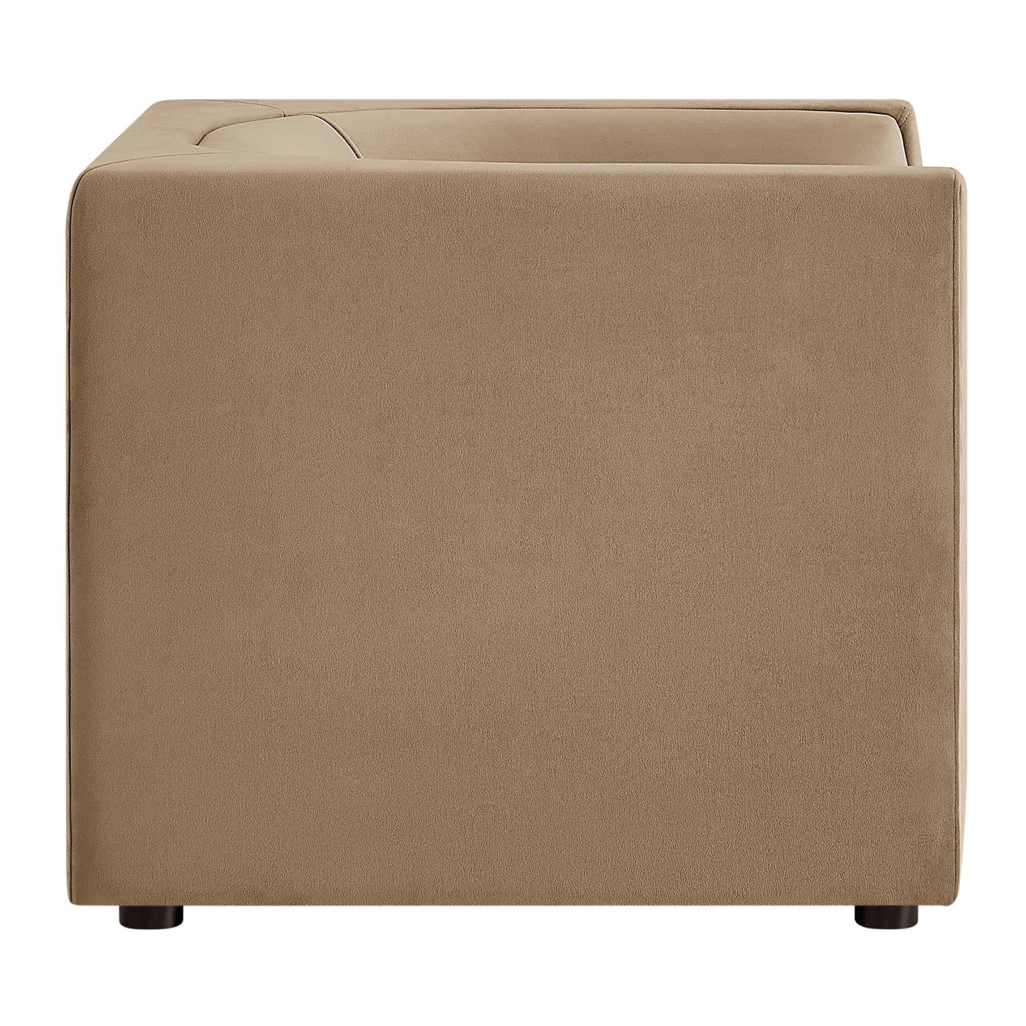 Hilda Curved Back Performance Velvet Armchair - Taupe