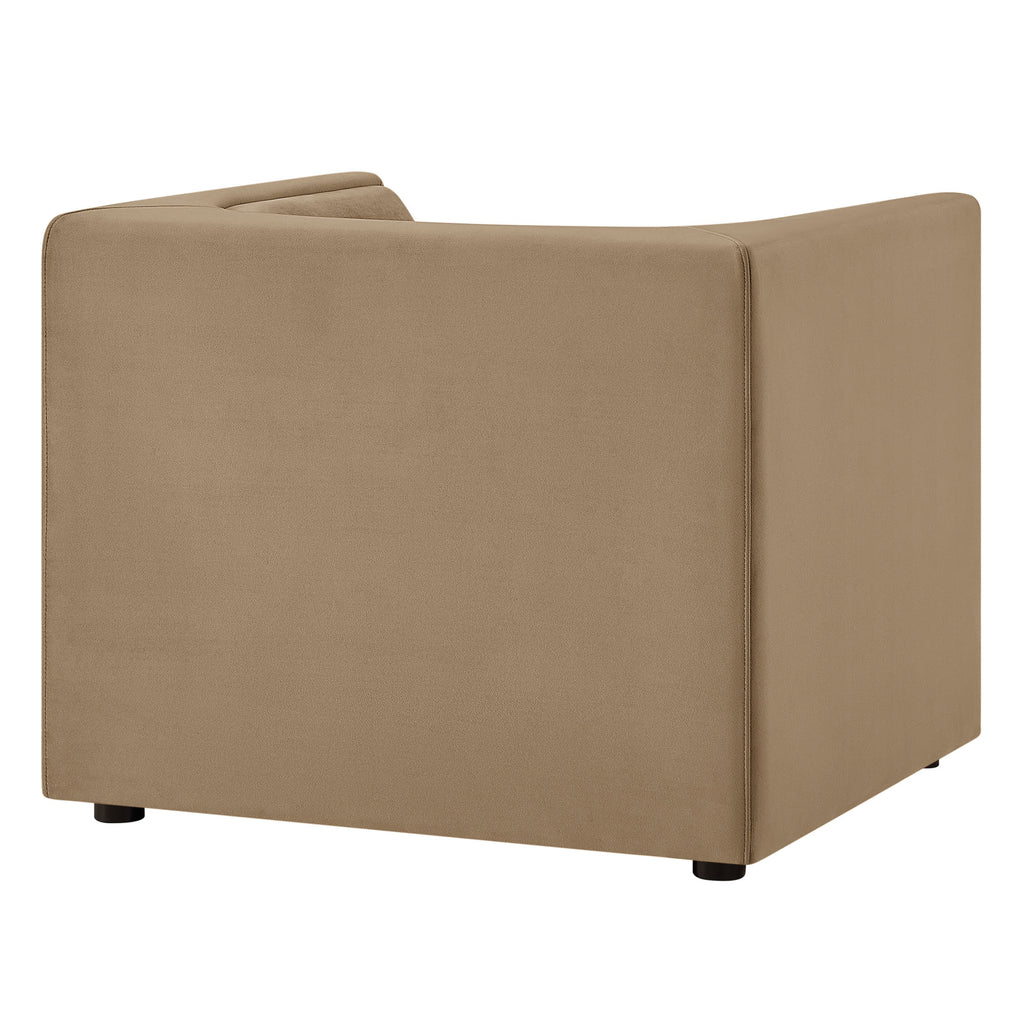 Hilda Curved Back Performance Velvet Armchair - Taupe