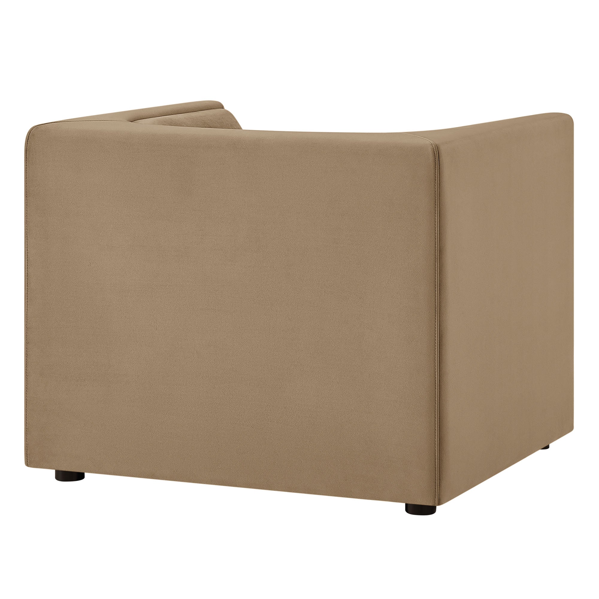 Hilda Curved Back Performance Velvet Armchair - Taupe