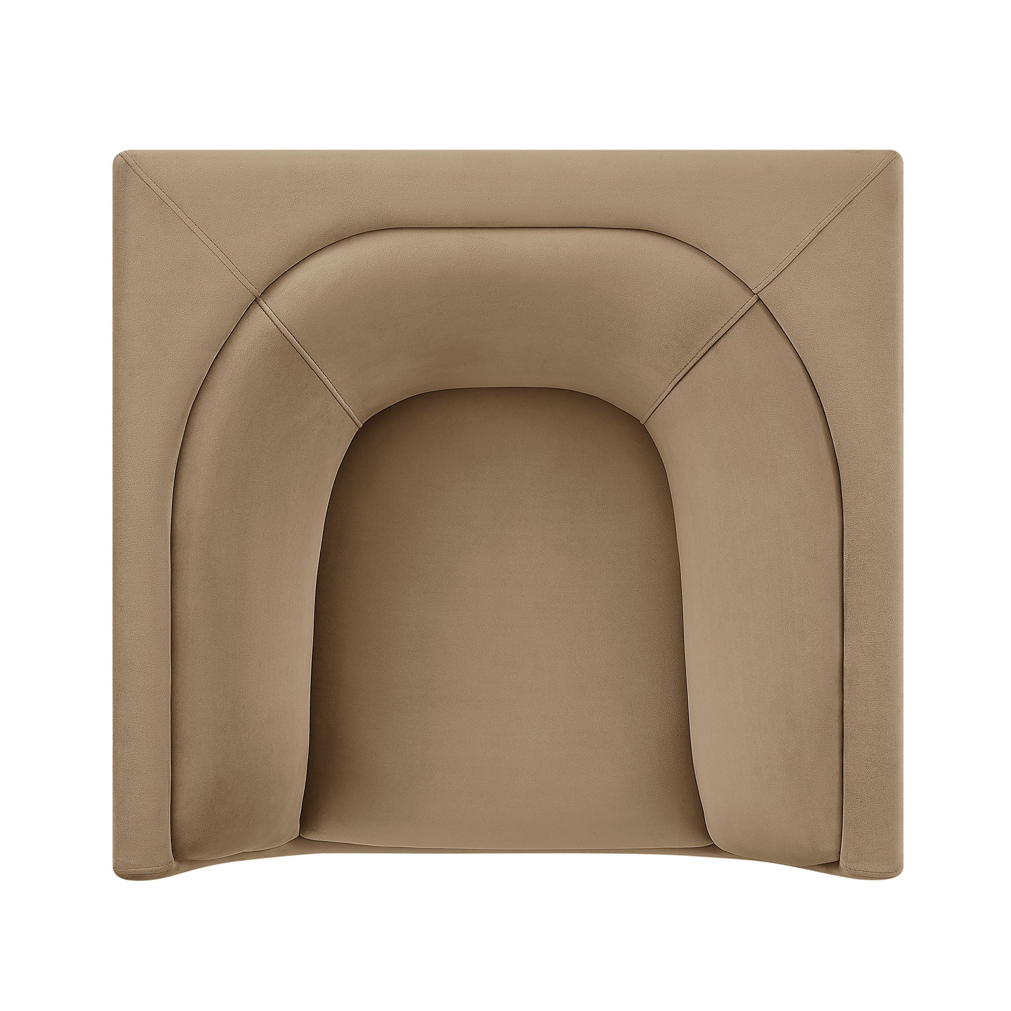 Hilda Curved Back Performance Velvet Armchair - Taupe
