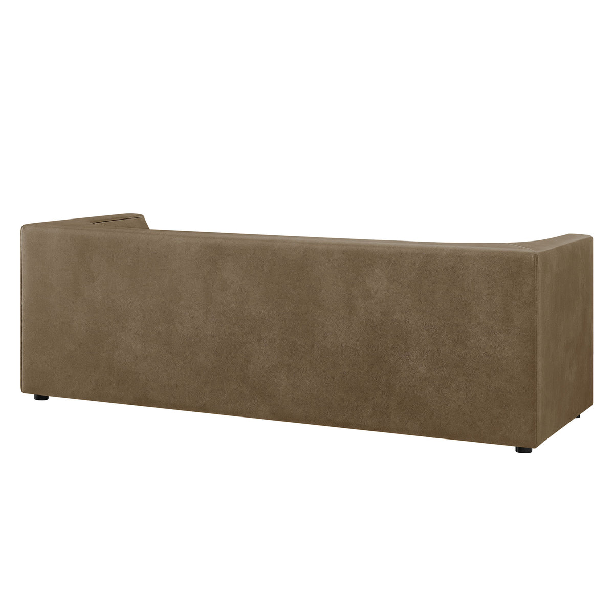 Hilda 86" Curved Back Vegan Leather Sofa - Mushroom