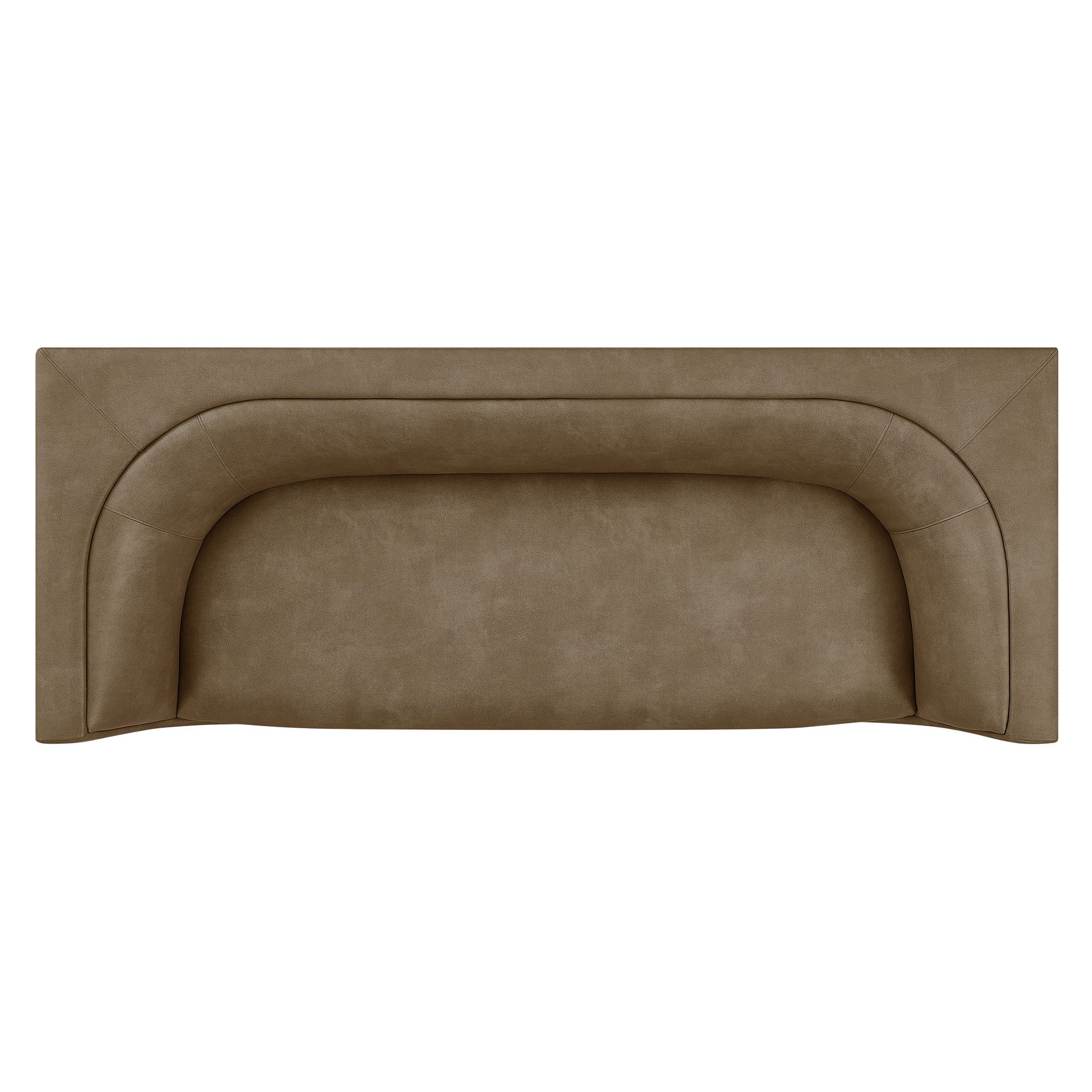 Hilda 86" Curved Back Vegan Leather Sofa - Mushroom