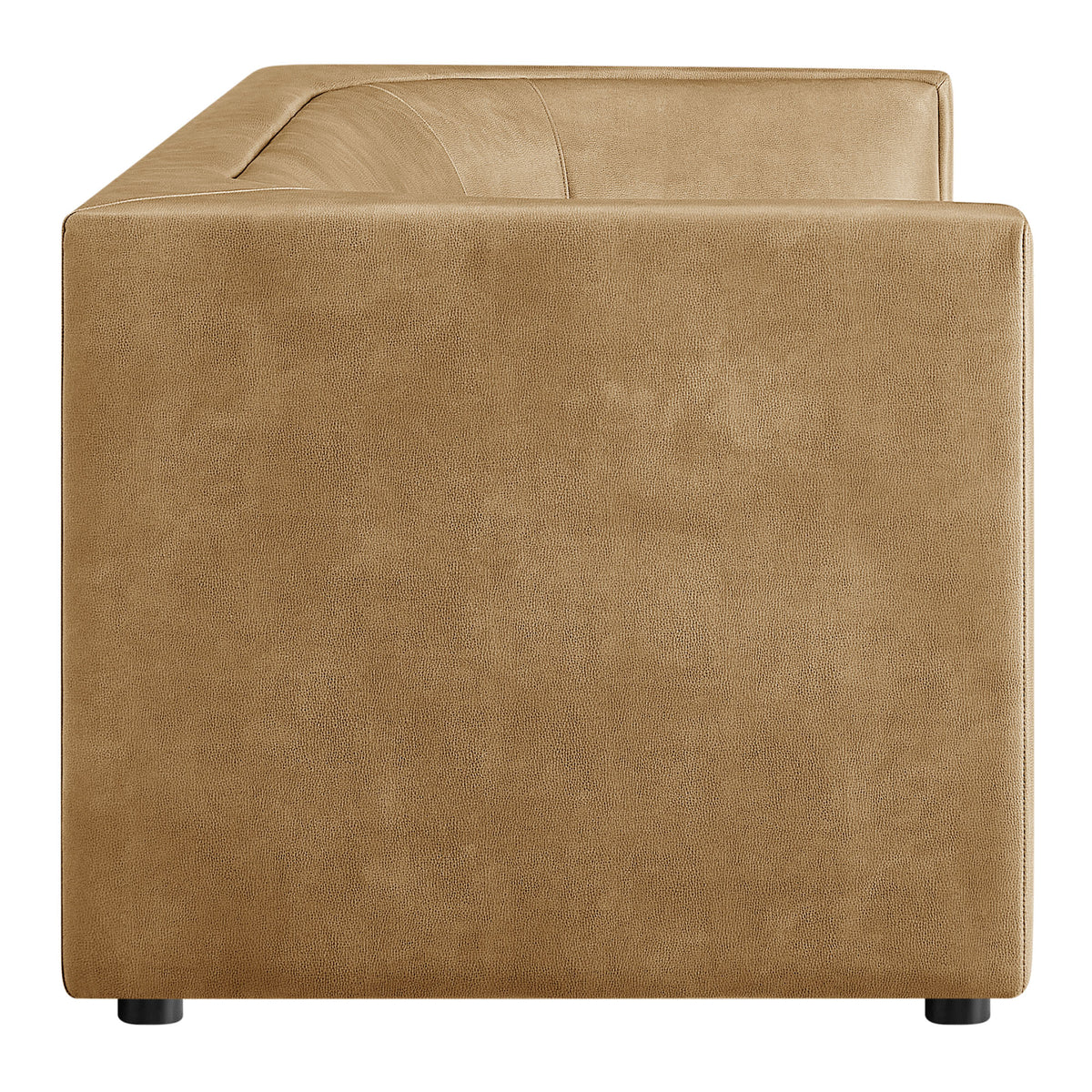 Hilda 86" Curved Back Vegan Leather Sofa - Toast