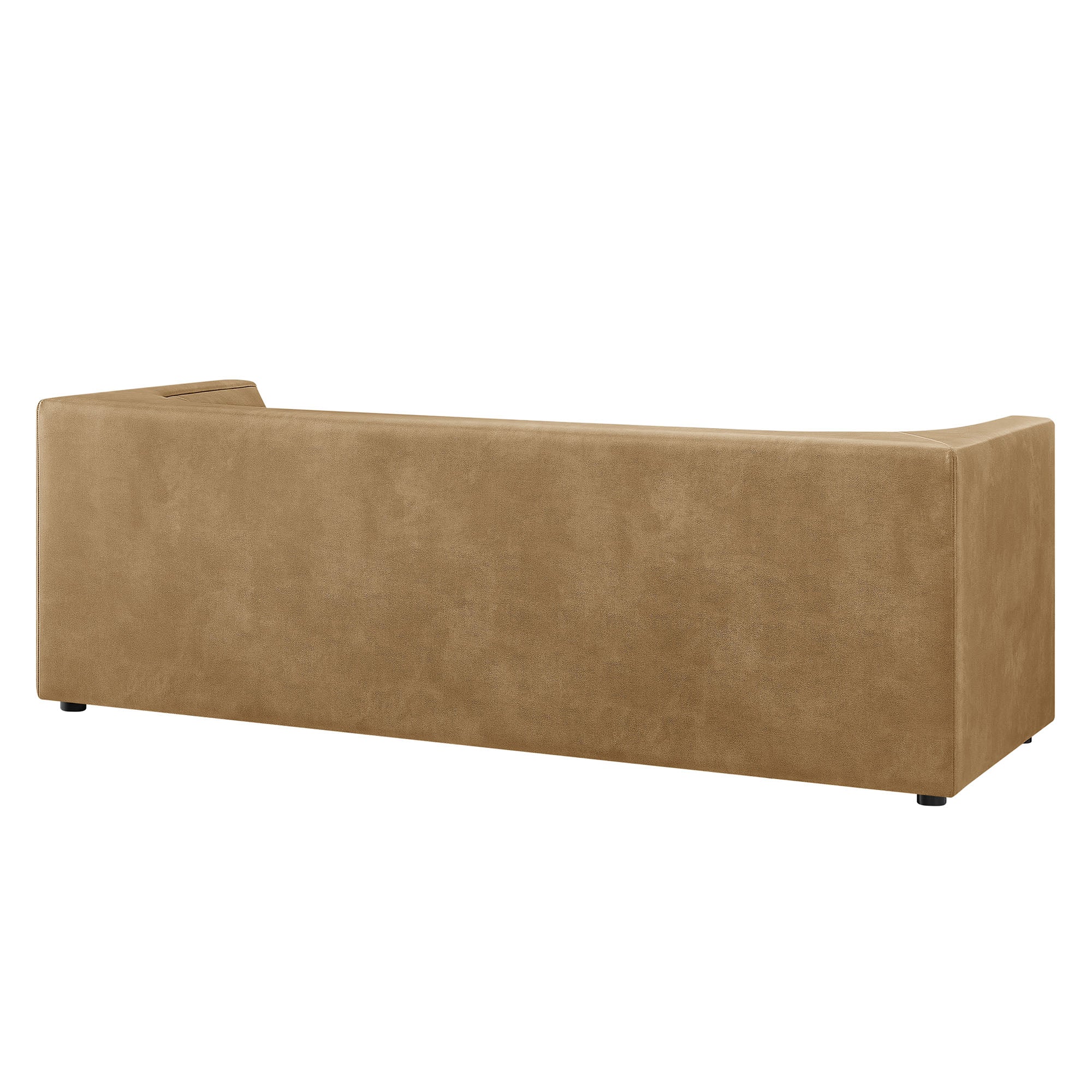 Hilda 86" Curved Back Vegan Leather Sofa - Toast