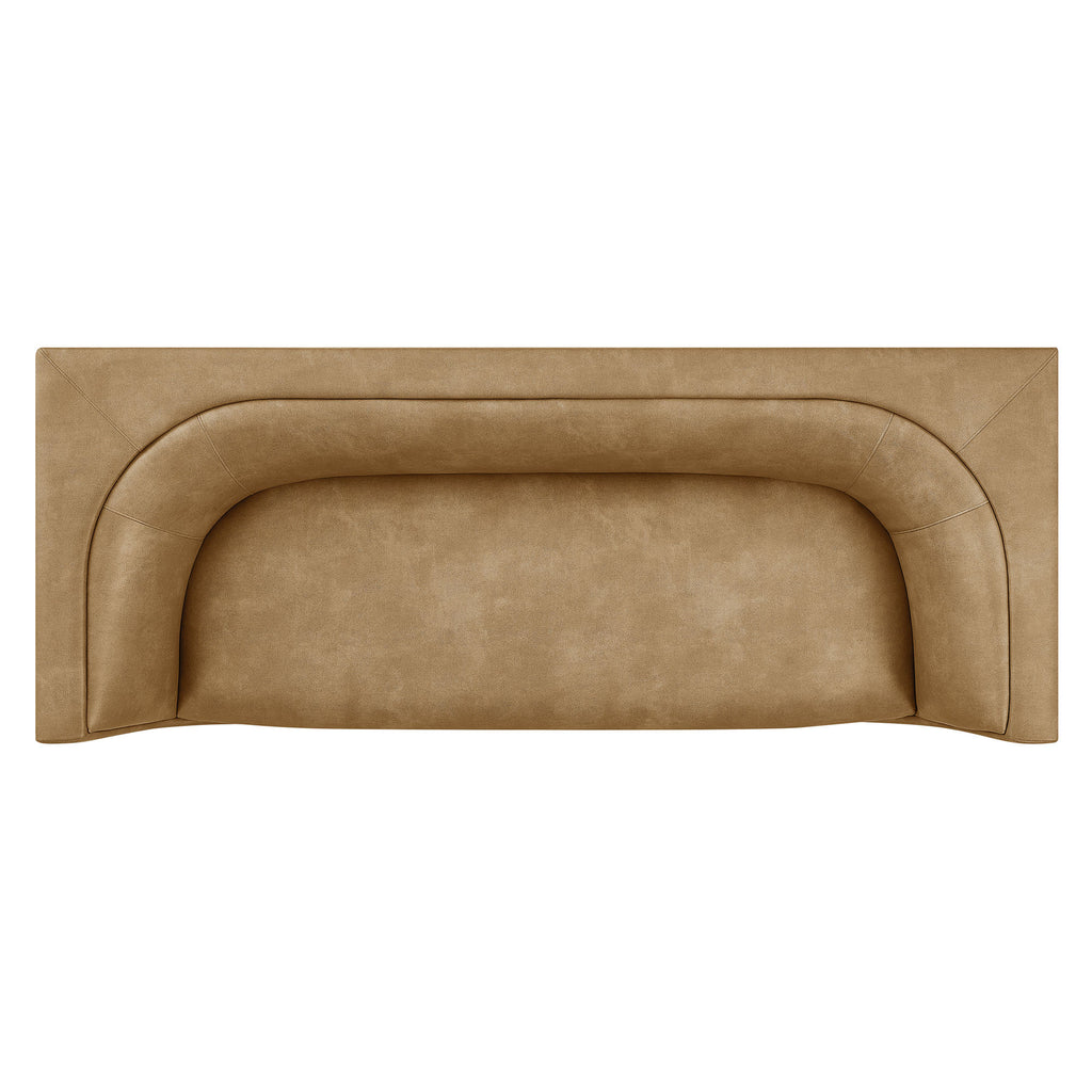 Hilda 86" Curved Back Vegan Leather Sofa - Toast